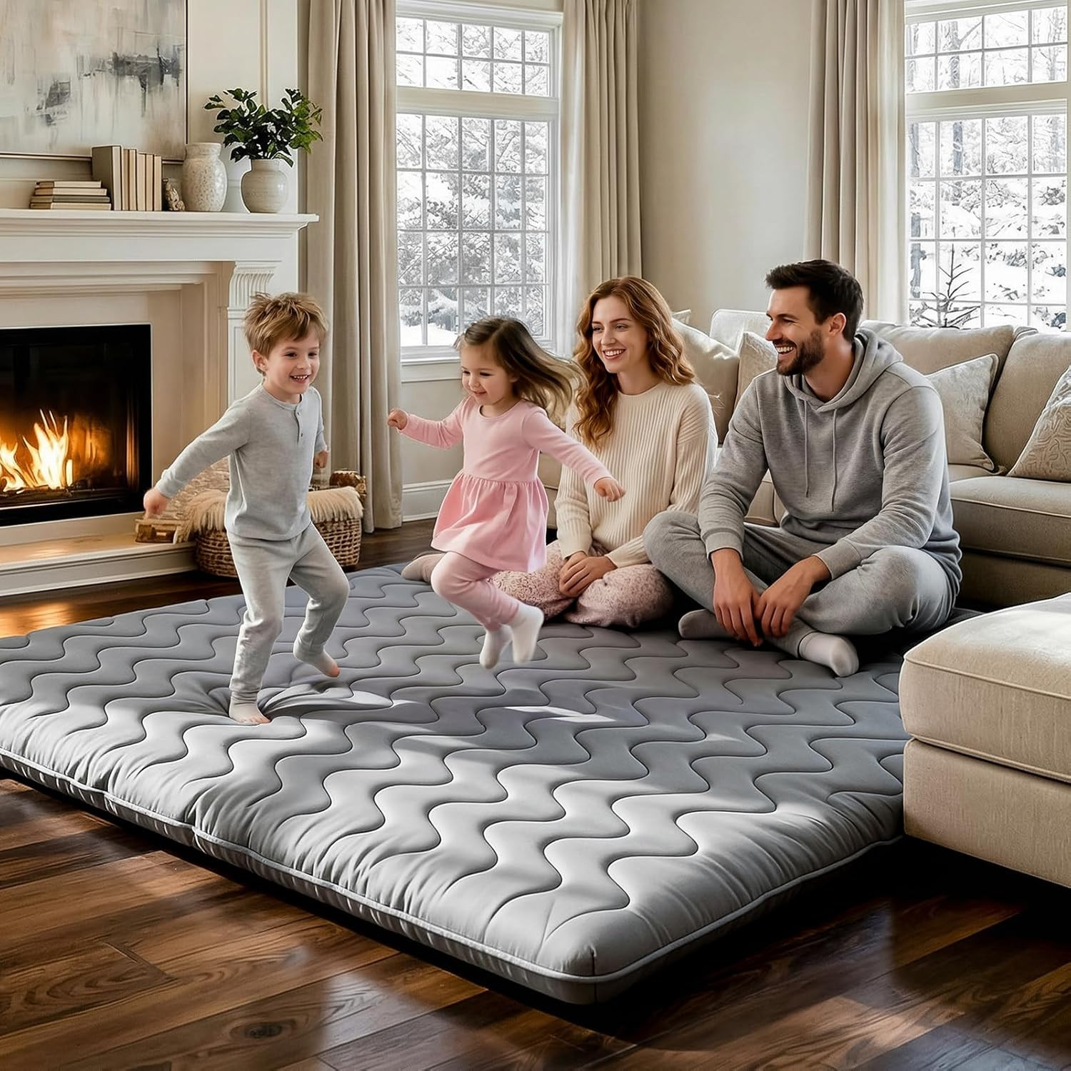 Extra Firm 3.5″ Japanese Floor Mattress – Portable Futon for Guests & Camping