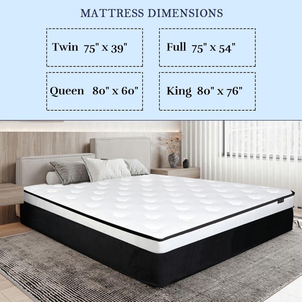 12” Memory Foam Mattress Twin Full Queen King Medium Firm Spring Bed in a Box