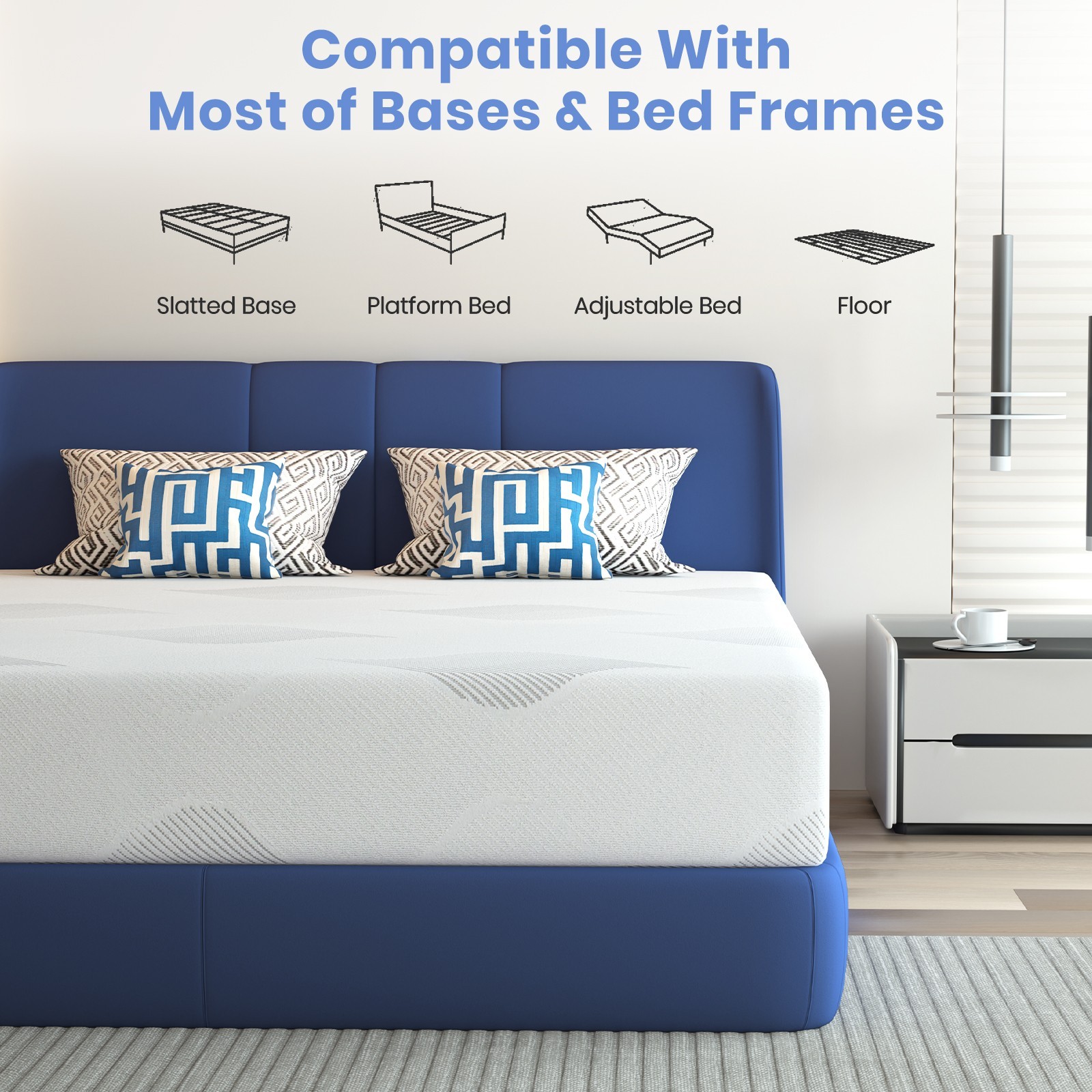 10″ Twin Full Queen King Gel Memory Foam Mattress Medium Firm Support in a Box