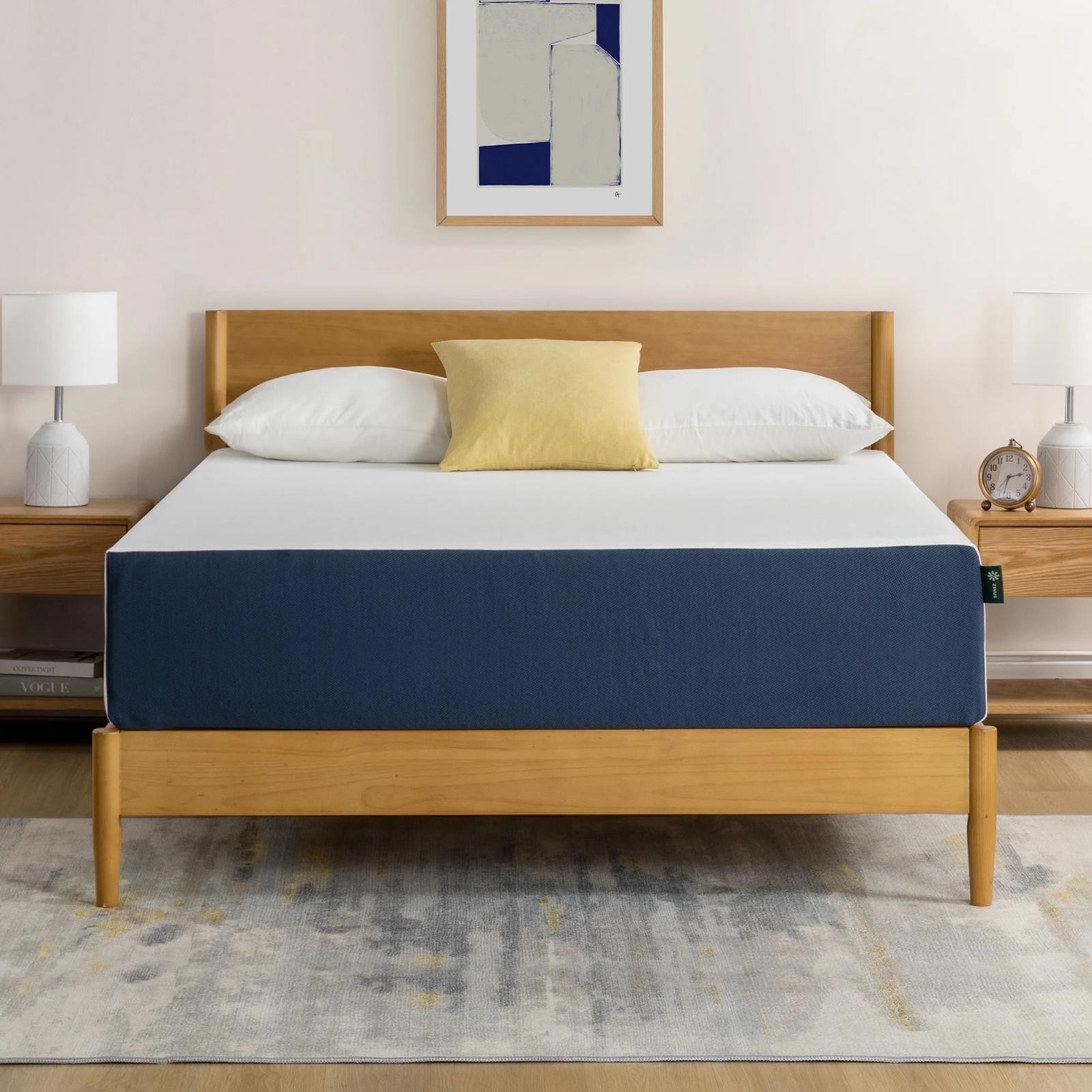 12″ Zinus King Size Green Tea Infused Memory Foam Bed Mattress In A Box Bedding