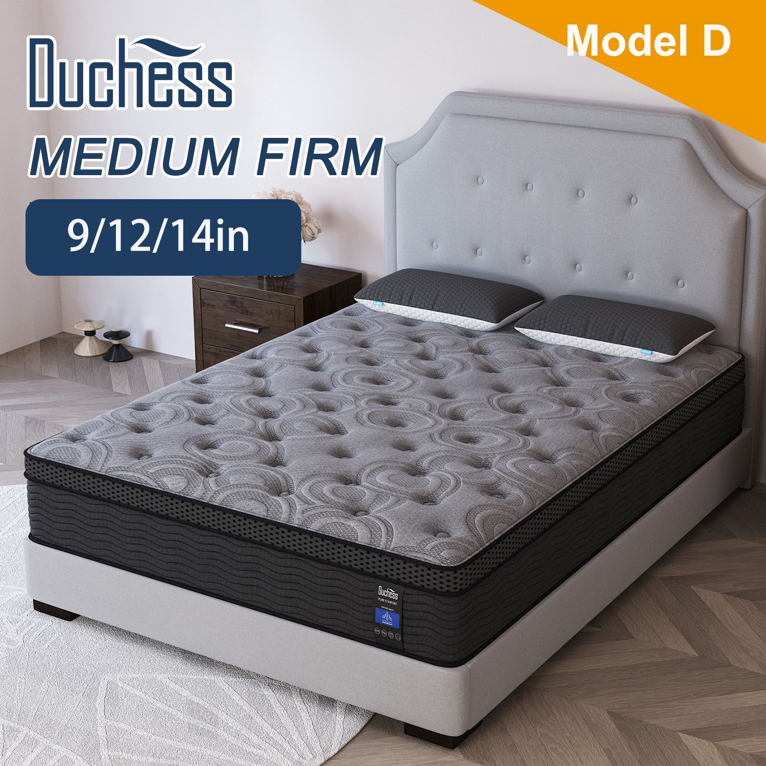 10″ 12″ 14″Gel Memory Foam Hybrid Spring Mattress Twin Full Queen King in A Box