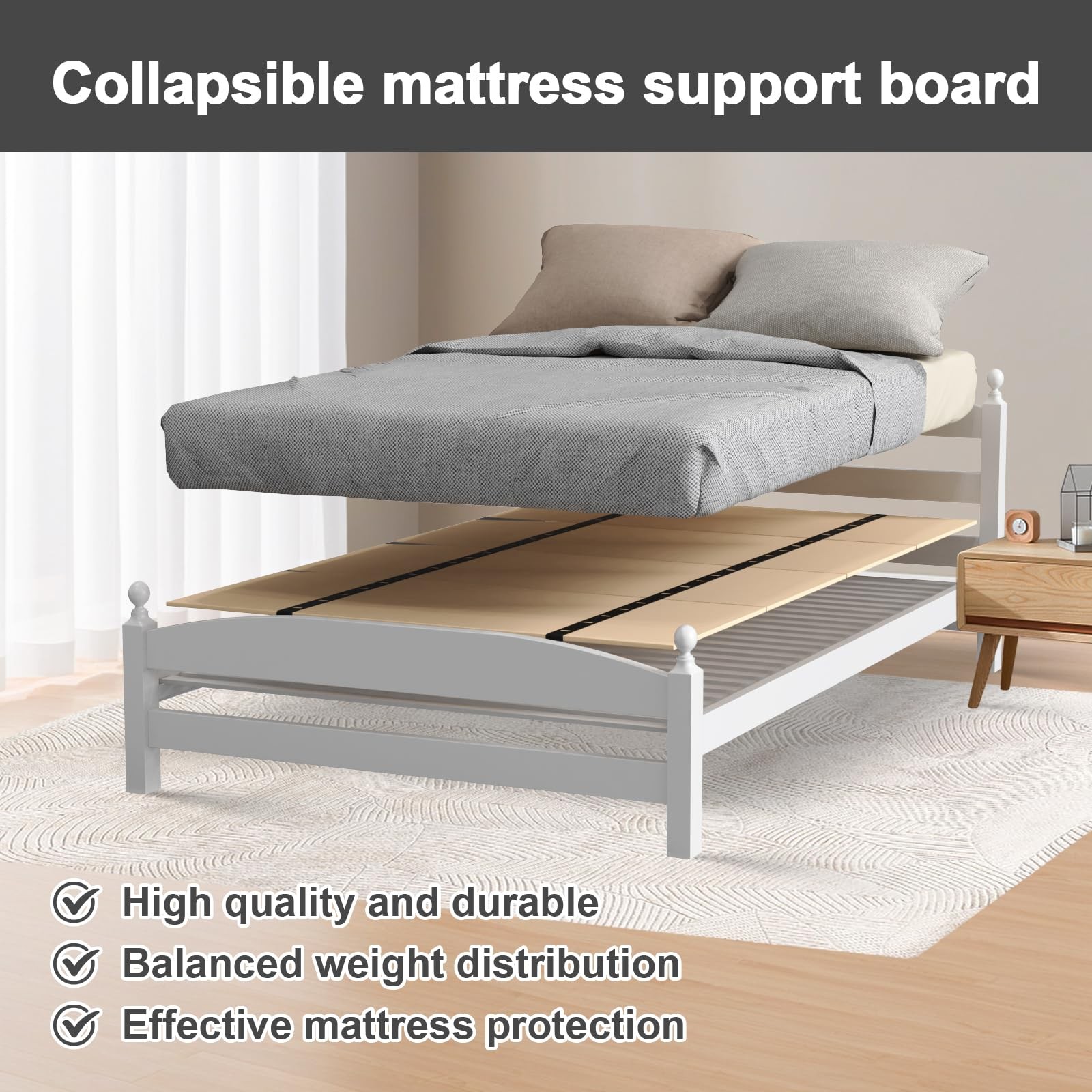 Imperius Mattress Support Wooden Bunkie Board/Bed Slats/Queen Bed Board Under…