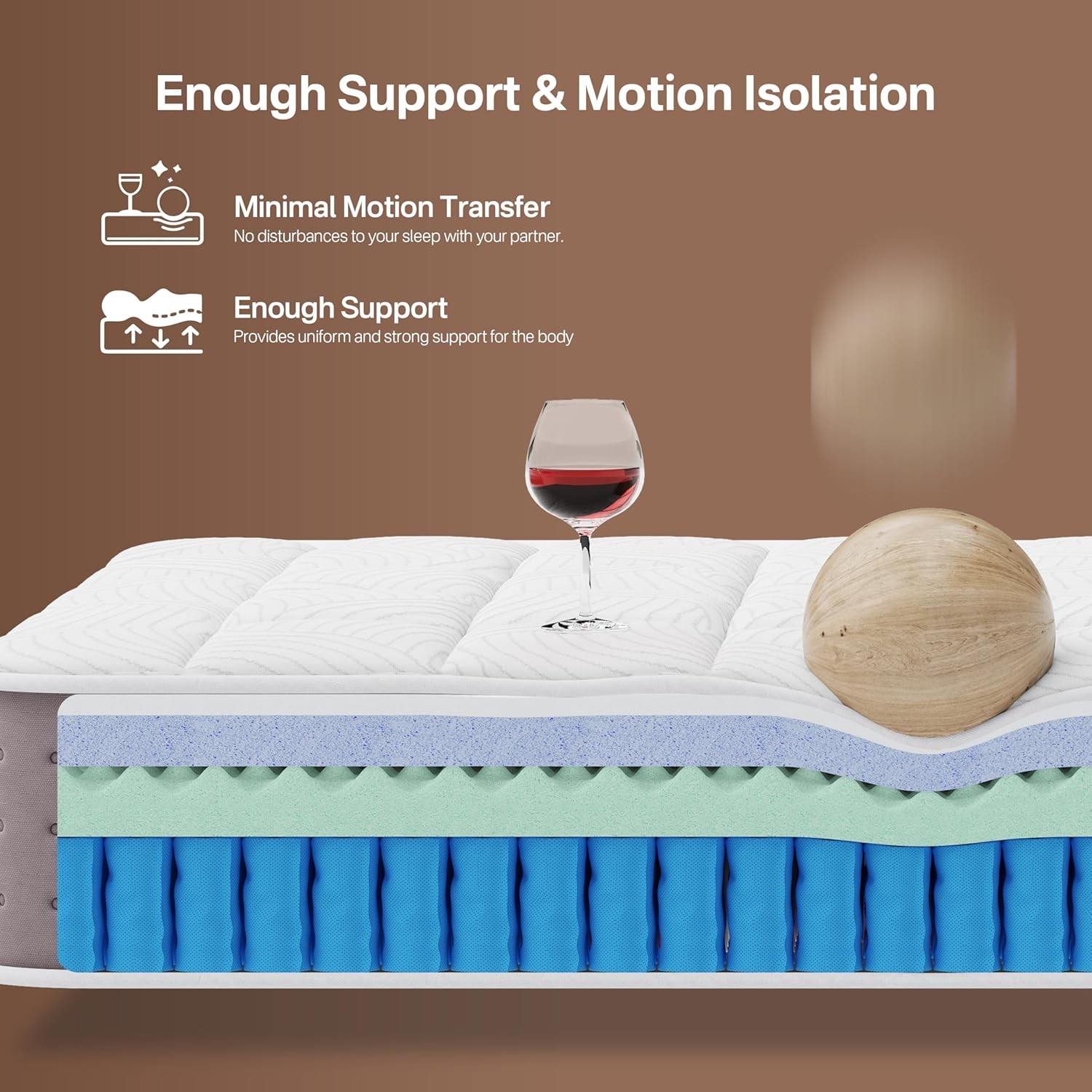 Hybrid Mattress in a Box, Cooling Gel Memory Foam Mattresses