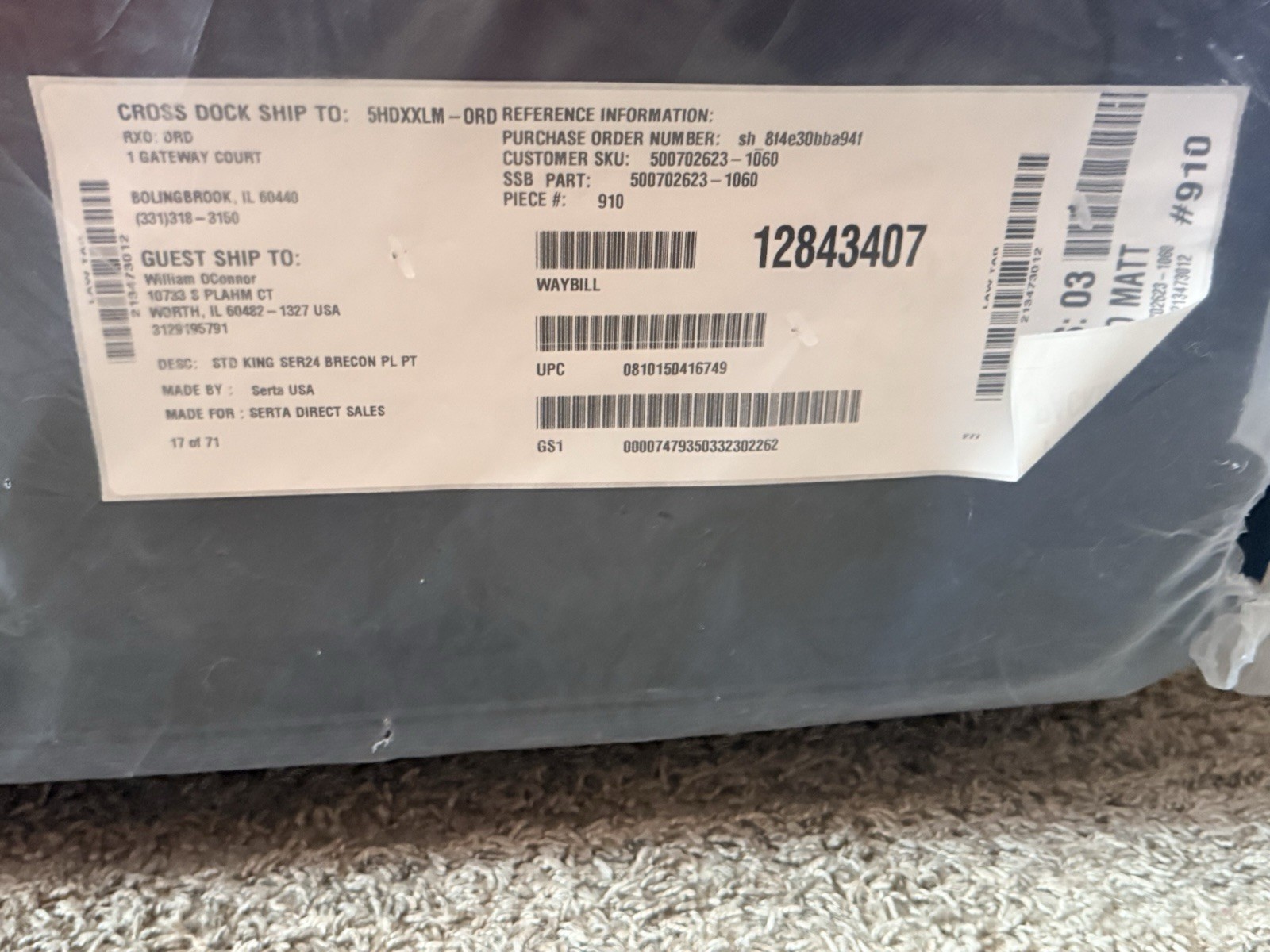 Serta iSeries Brecon Plush Top King Mattress Gray 80 x 76 in