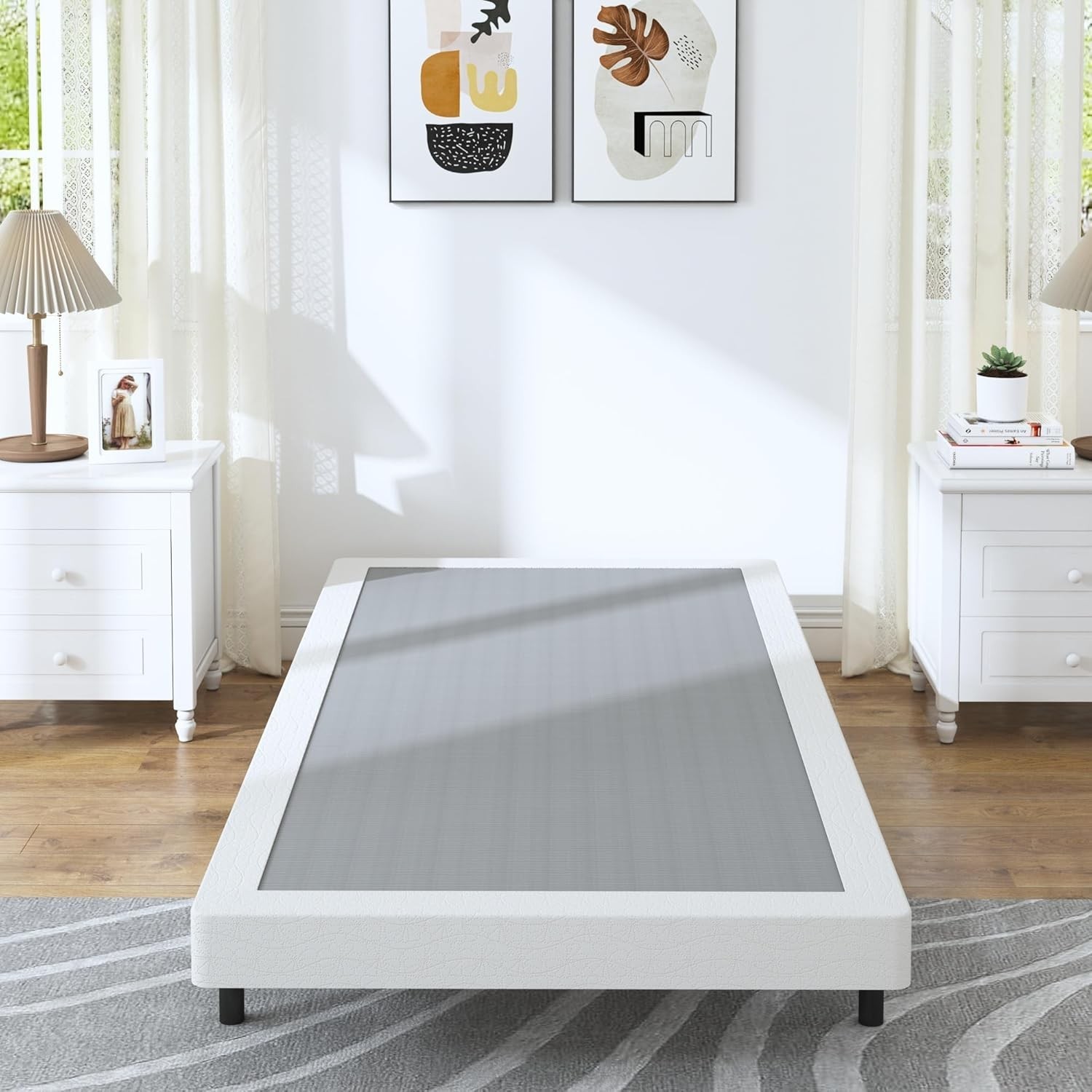 Twin Box Spring 4 Inch High Profile Box Spring Twin Bed Sturdy Metal Frame