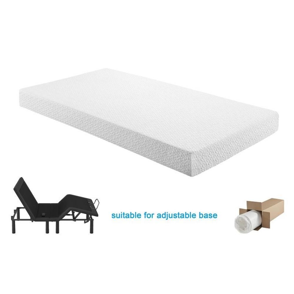 Pemberley Row Fabric White Twin Mattress Rectangular Breathable 6″ Unassembled
