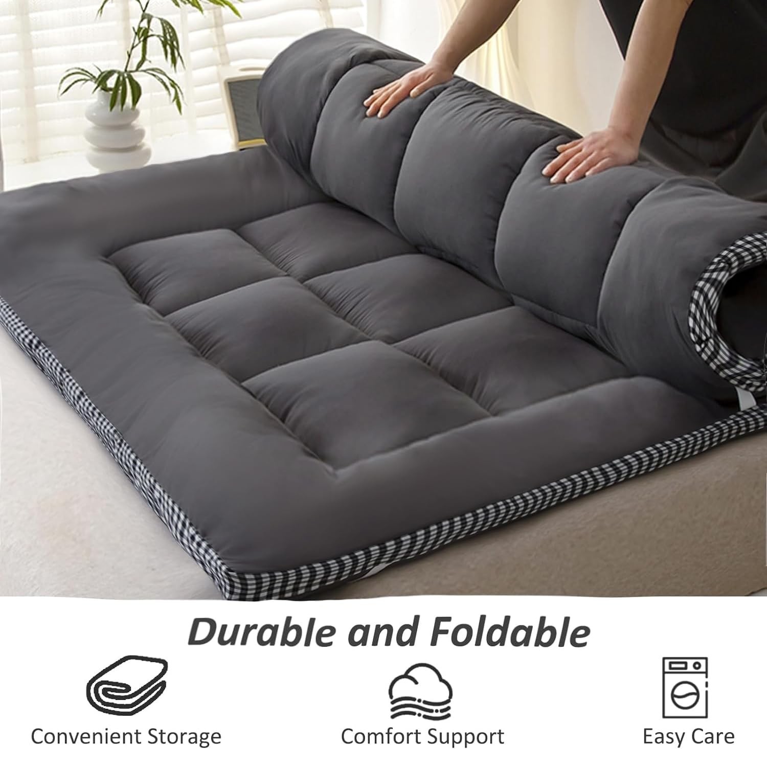 Thick Mattress Topper Twin Size – Non-Slip Mattress Pad Cover for Back Pain B…