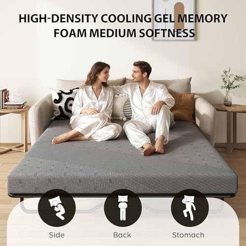 4 Inch Full Size Gel Memory Foam Sofa Mattress Sofa Full 4.0 Inches Dark Gray2