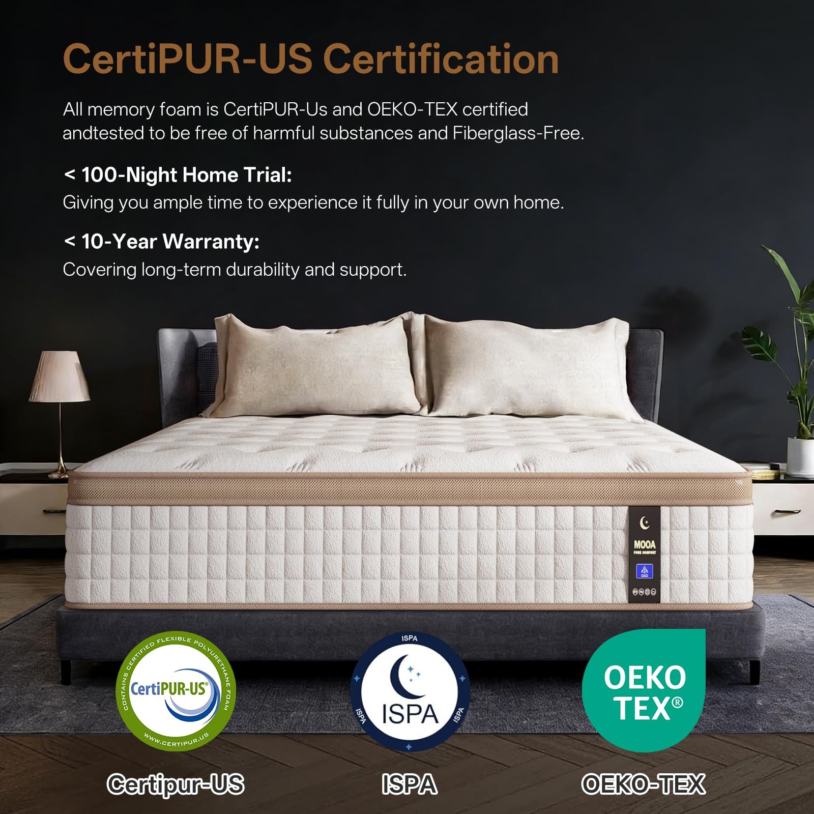 12Inch Queen Hybrid Mattress Cooling Gel Memory Foam, Pocket Coils, Medium