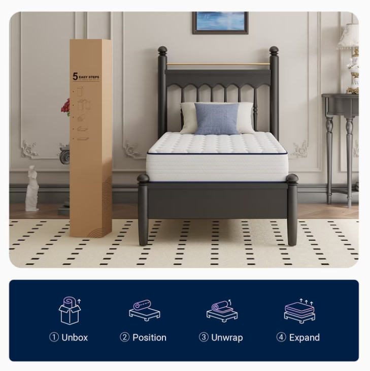 Avenco Pearl 8″ Twin XL Size Medium Adult Supportive Innerspring Mattress