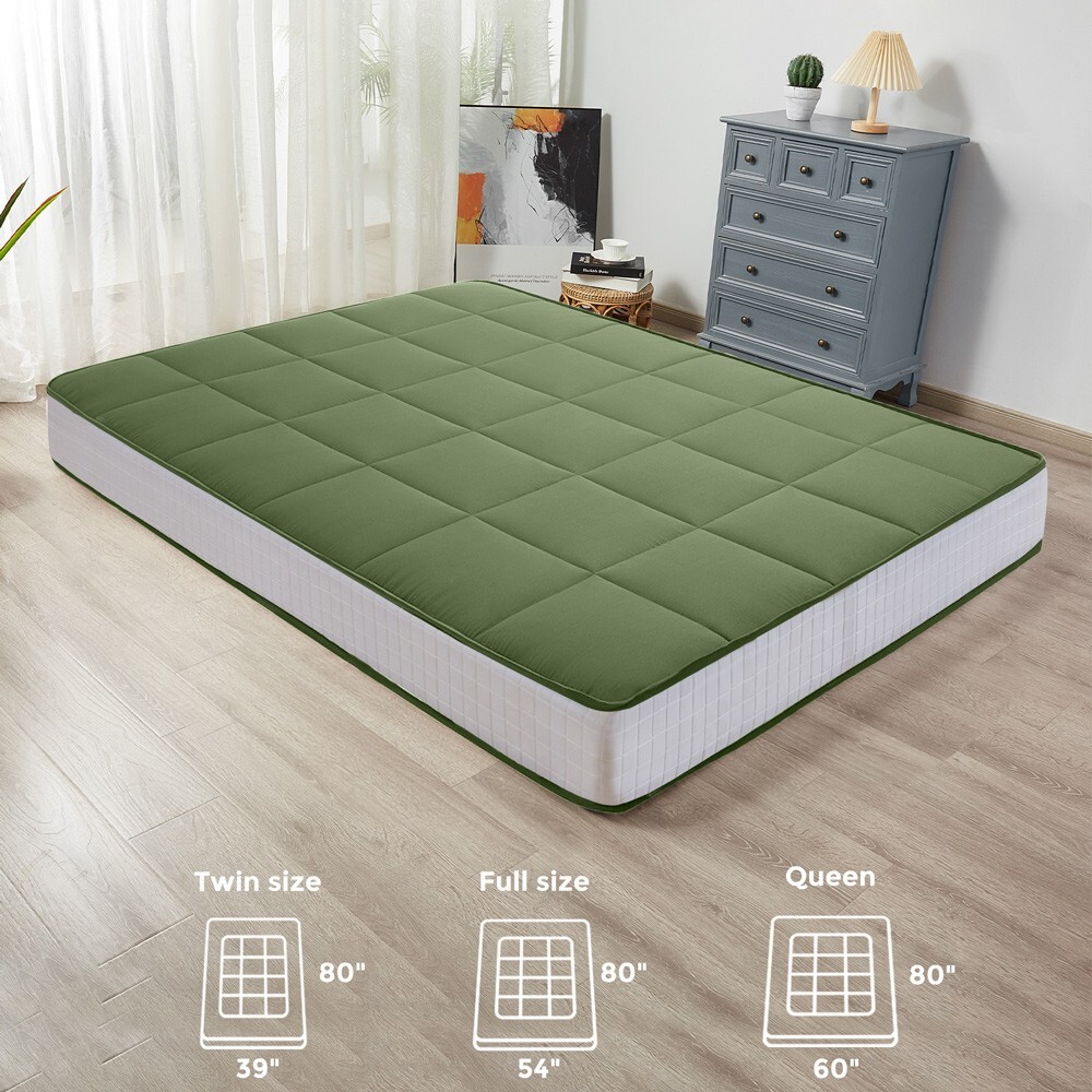 6″ Thick Japanese Foldable Futon Mattress Topper Floor Mattress Pad Guest Bed