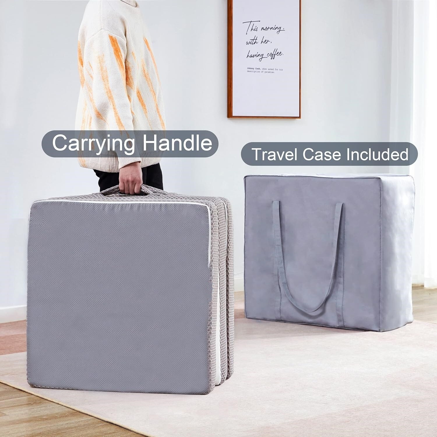 Colchón plegable para acampar cama de invitados plegable de espuma viscoelástica