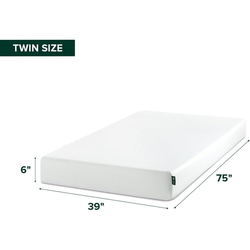Memory Foam Mattress Medium Firm Pressure Relief Green Tea Charcoal Safe New