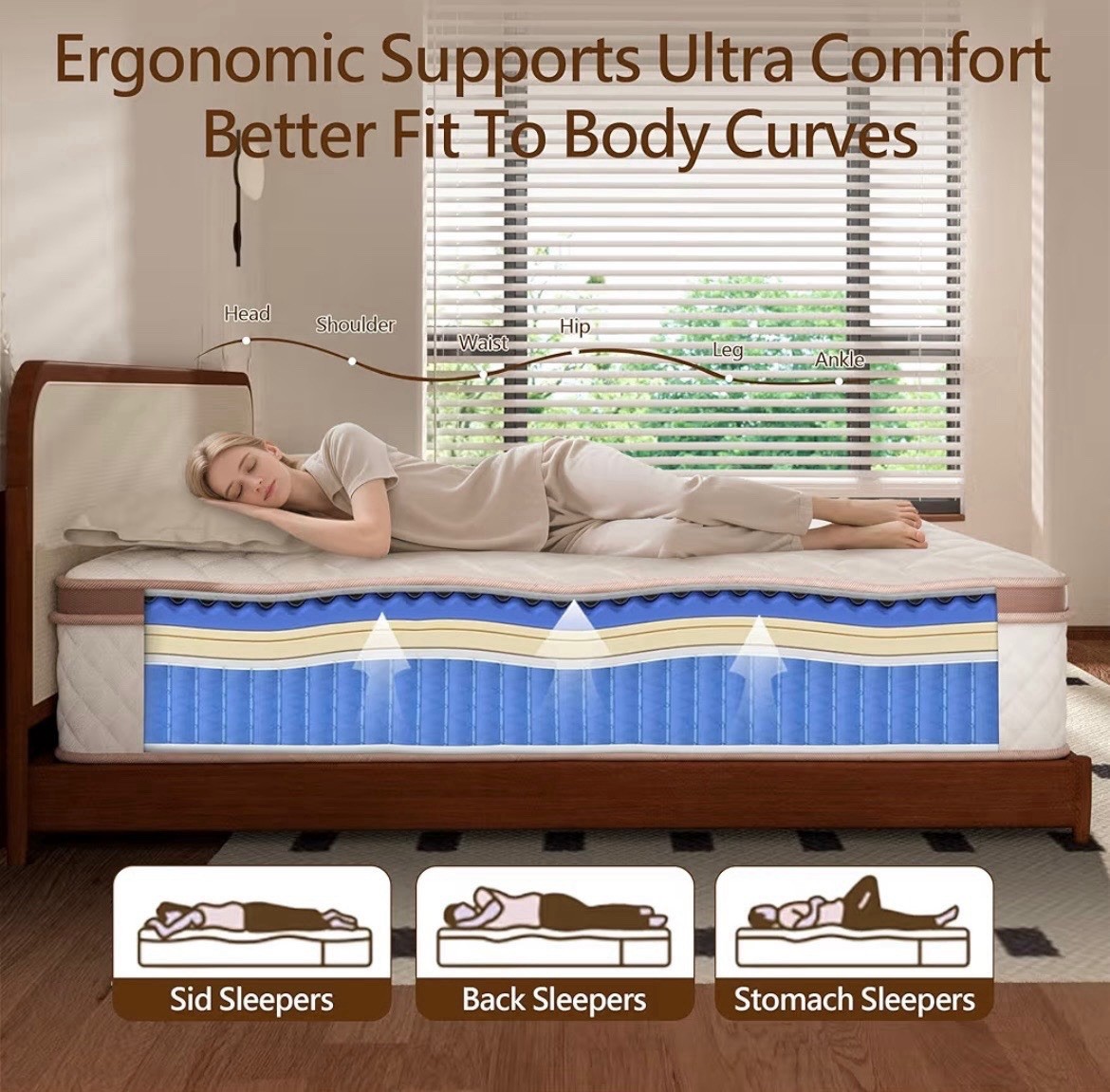 12” Queen Mattress And Metal Frame