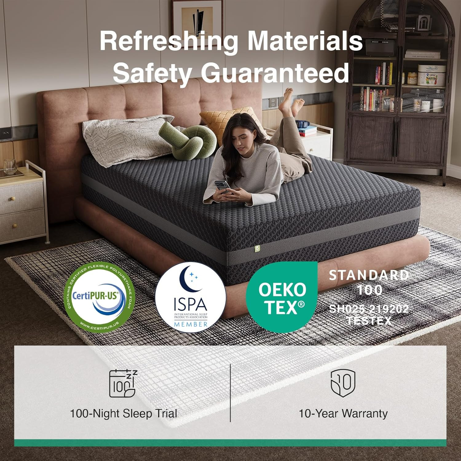12″ King Gel Memory Foam Mattress – Ergonomic Comfort & Medium Firm Support