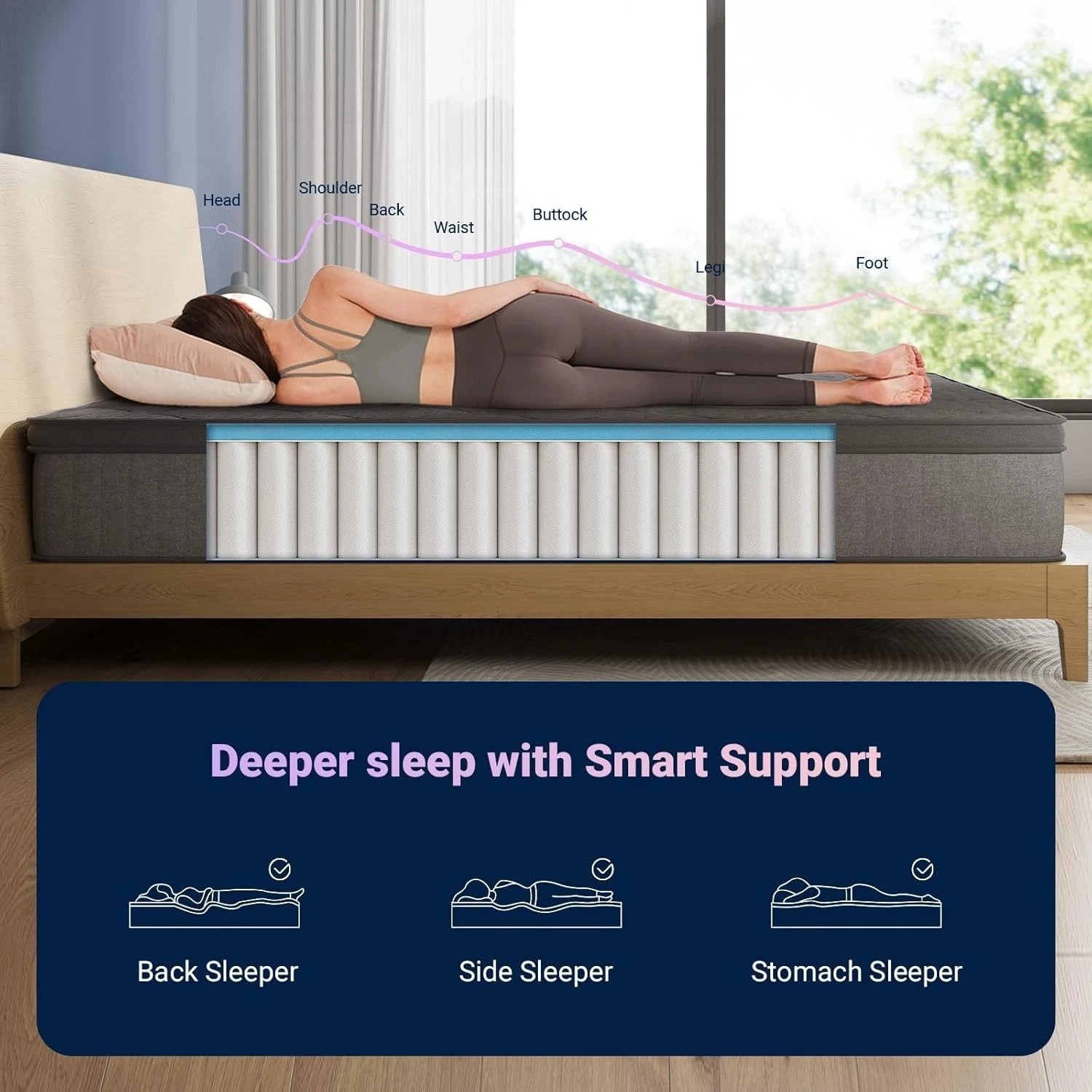 Breathable Twin Mattress 10″ Medium Firm Gel Foam Low Motion Transfer