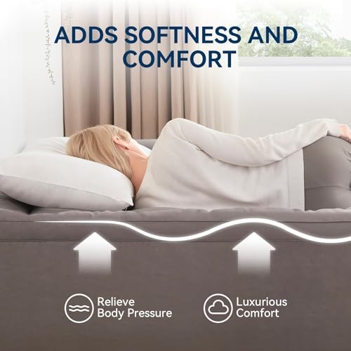 Dual Layer 5 Inch Memory Foam Mattress Topper Size, 2 Inch Gel Queen Dark Gray