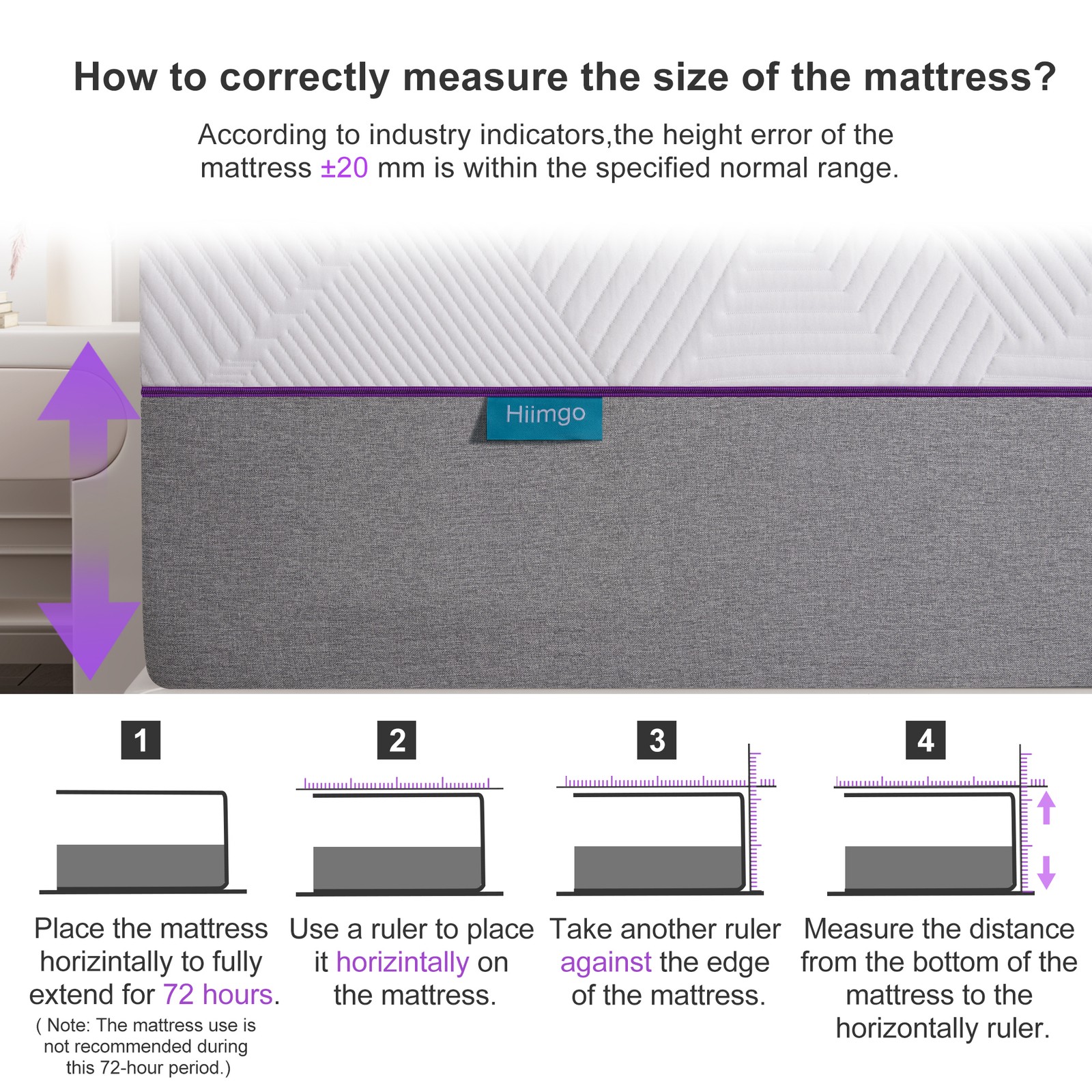 10/12 Inch Twin Full Queen Size Memory Foam Breathable for Sleep Mattress In Box