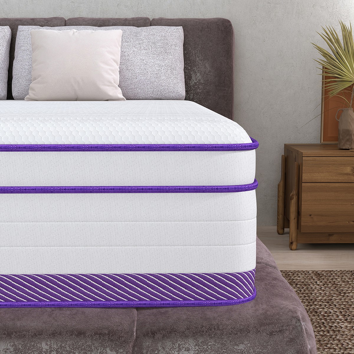 12 Inch King Size Mattress In a Box Gel Memory Foam Hybrid Spring Medium Firm