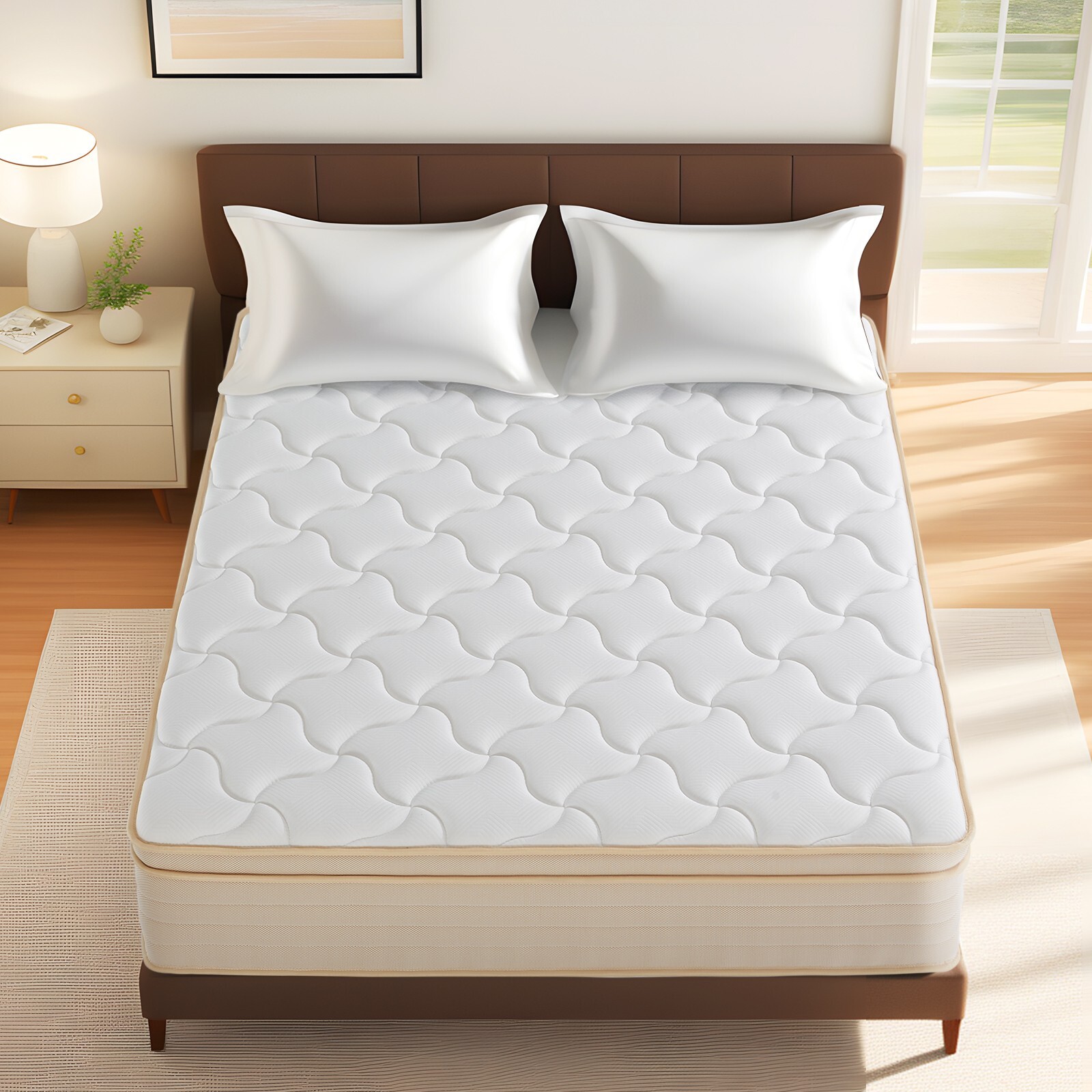Hbaid 10″ 12″ Pocket Spring Hybrid Mattress, Twin Txl Full Queen King Size