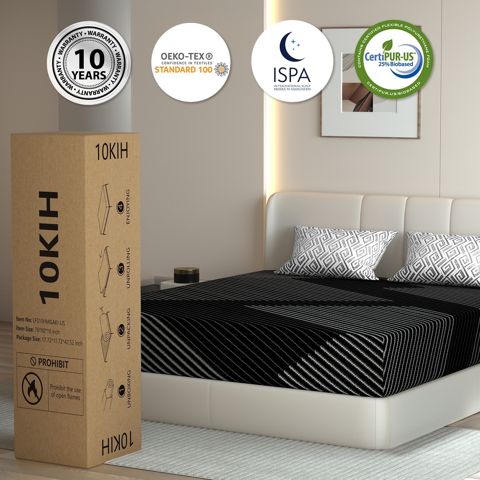 Twin XL Mattress 8″10″12″ Cooling Gel Memory Foam Twin Full Queen King Mattress