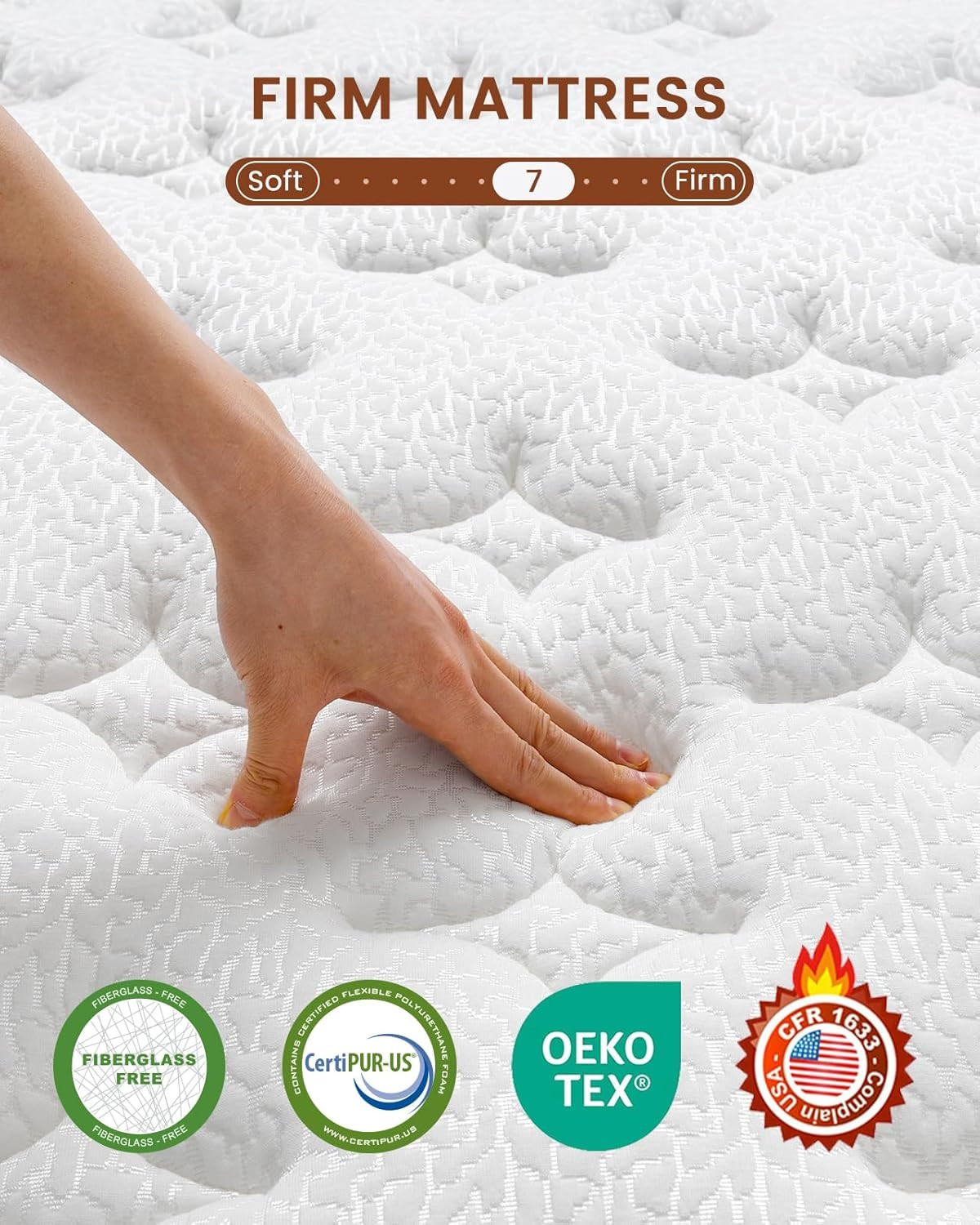 Bedstory Queen Mattress 14 Inch – Firm Hybrid Mattress with Orthopedic Spinal Su