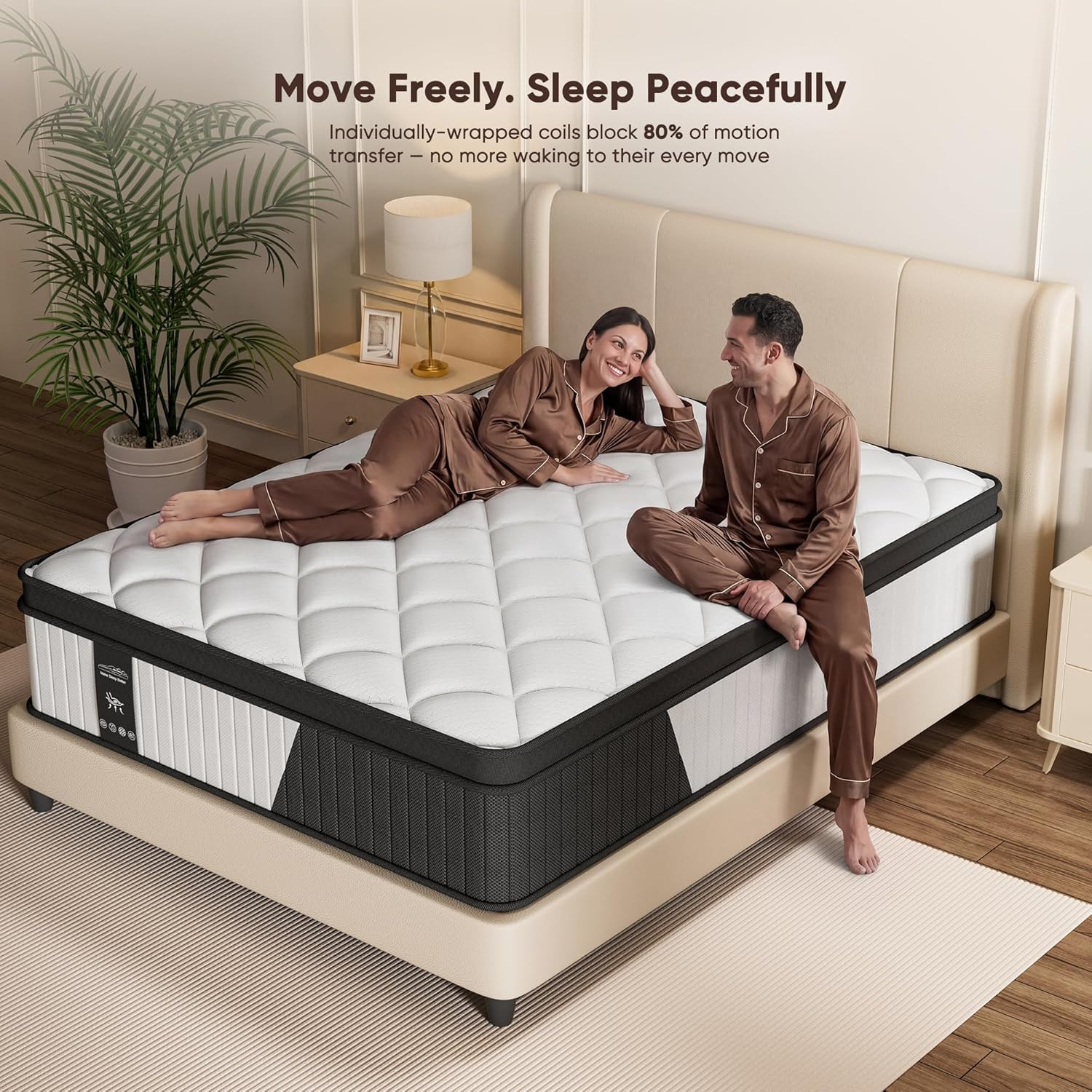 Queen Hybrid Mattress 12 Inch in a Box, Cooling Gel Memory Foam & Pocket Springs