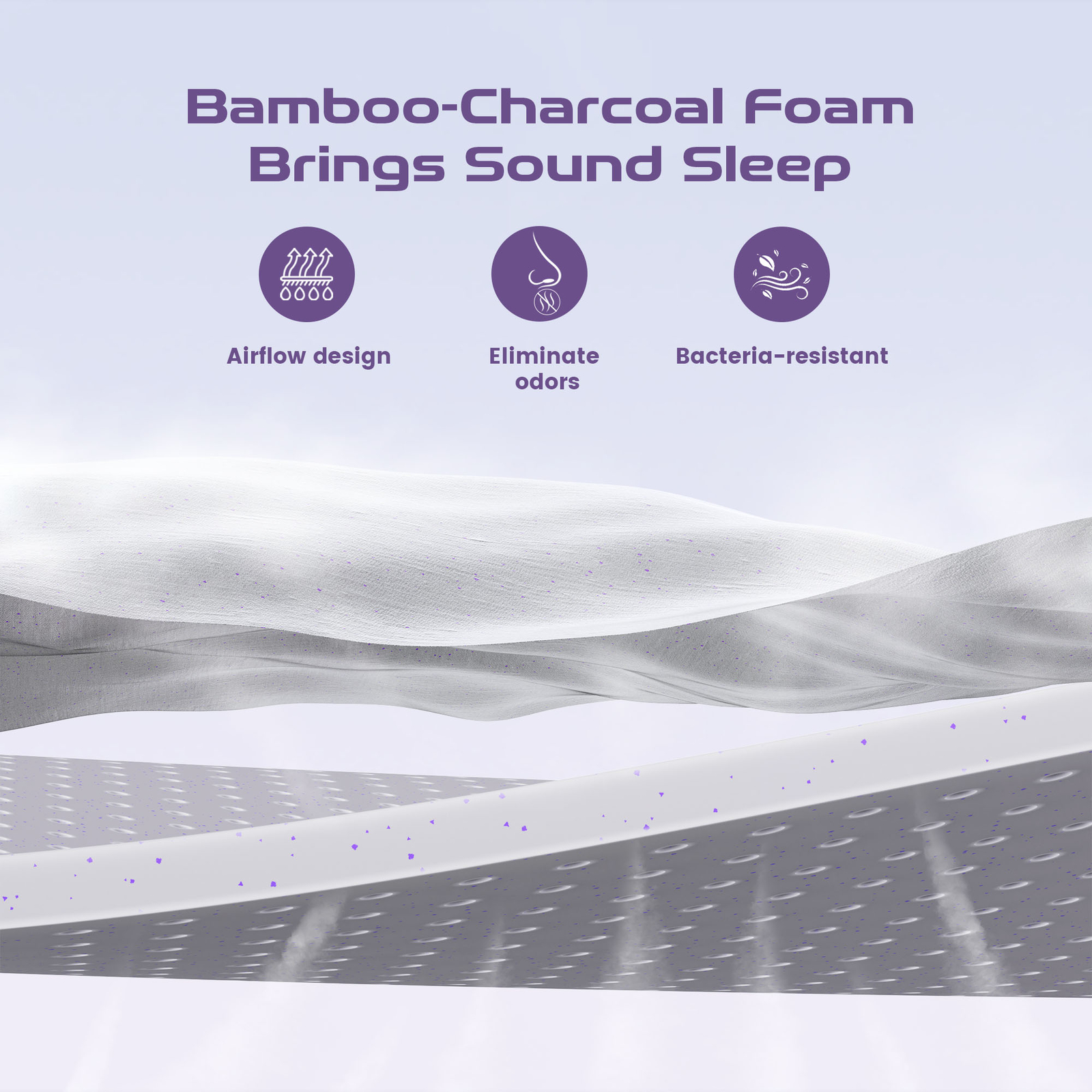 14 inch King Size Mattress Bamboo Charcoal Gel Memory Foam Mattress in a Box