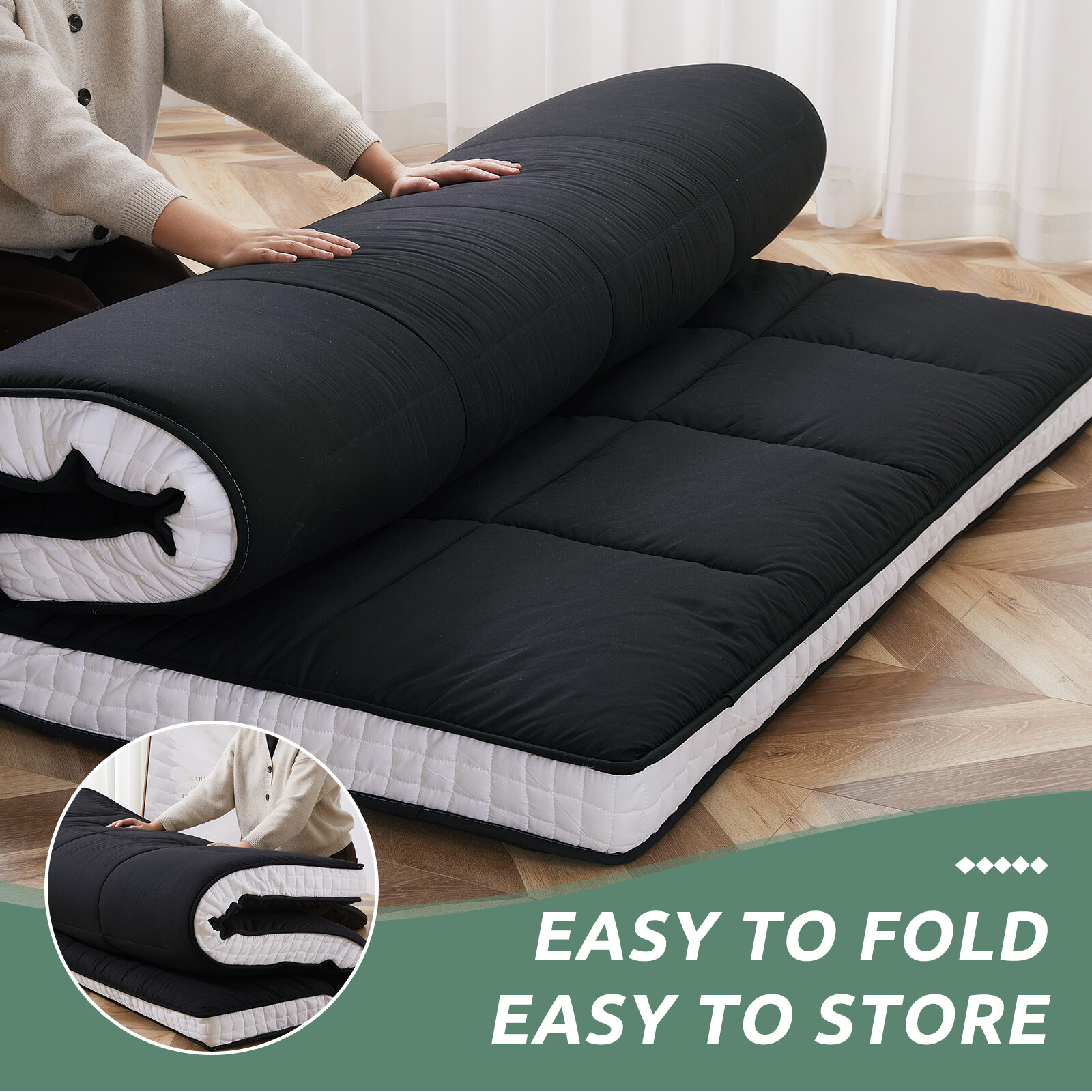SLSY Japanese Futon Floor Mattress for Adults & Kids 4 inch Thickness Sleep Mat