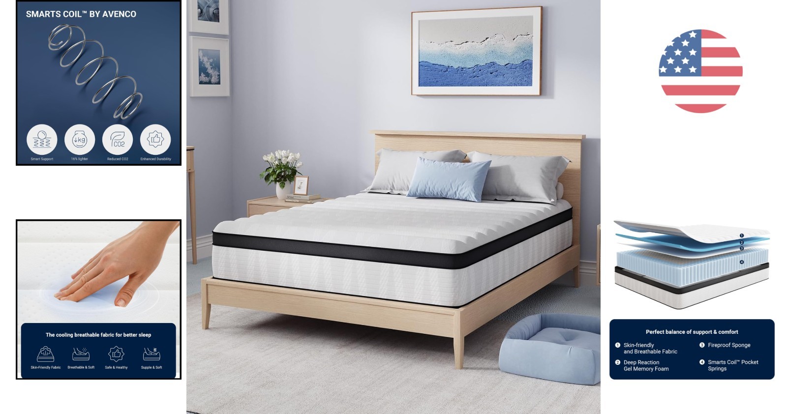 Twin Size Pocket Spring Mattress – 10 Inch Medium Firm for Uninterrupted Sleep