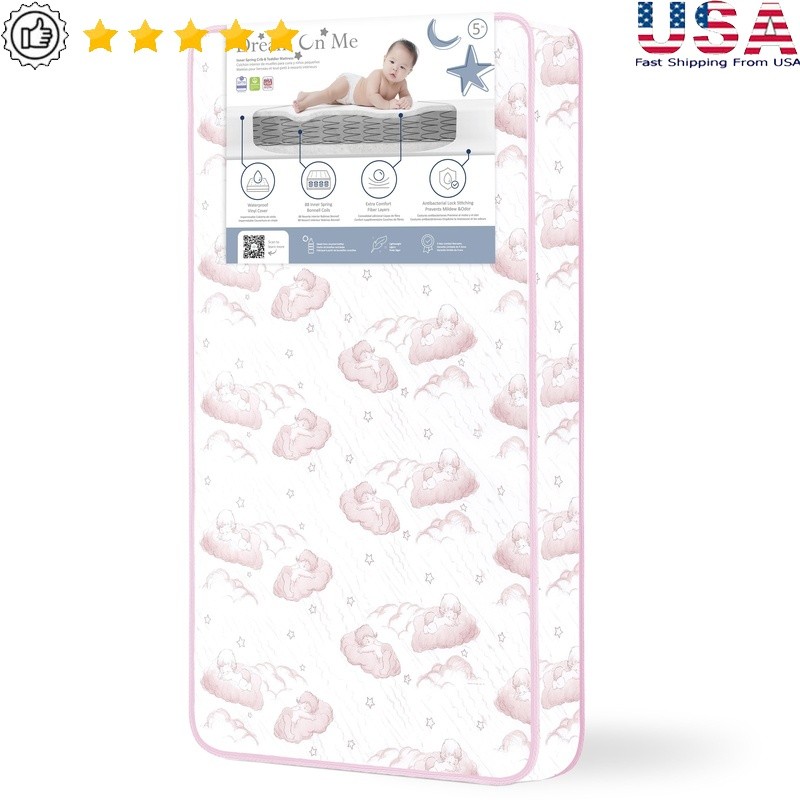 Twilight Crib Mattress Innerspring Waterproof Hypoallergenic Firm Support 5in US