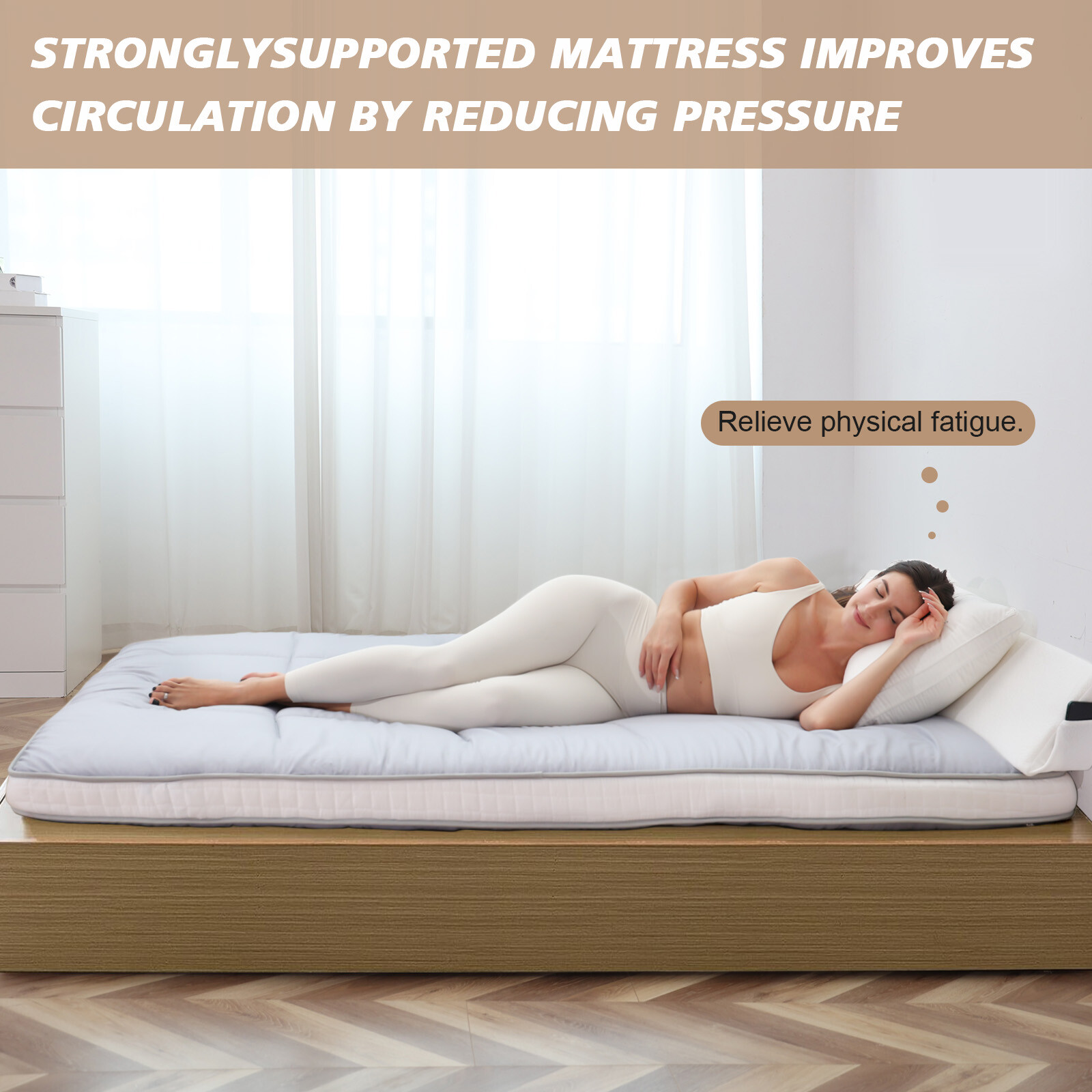 Extra Thick Japanese Sleeping Floor Mattress Foldable Roll Up Futon Tatami Mat