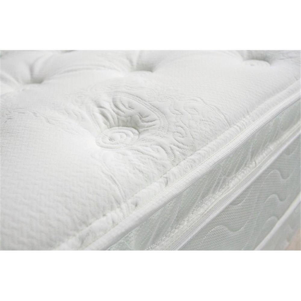 Bowery Hill Contemporary Fabric Queen Quilted Euro Top Mattress in White