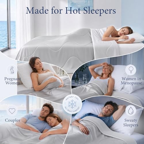 Medium Gray Comforter – 90″x90″ – Full/Queen – Soft Cooling