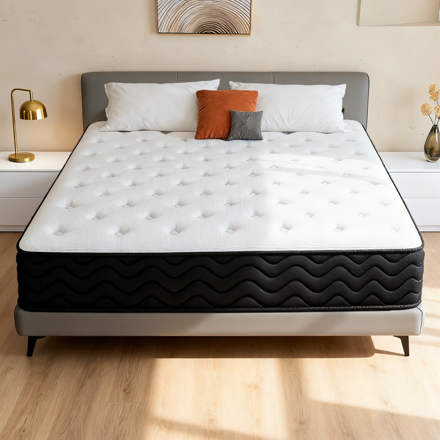 King 8 Inch Gel Foam Mattress Medium Firm Support Vacuum Pack Bedroom Mattress