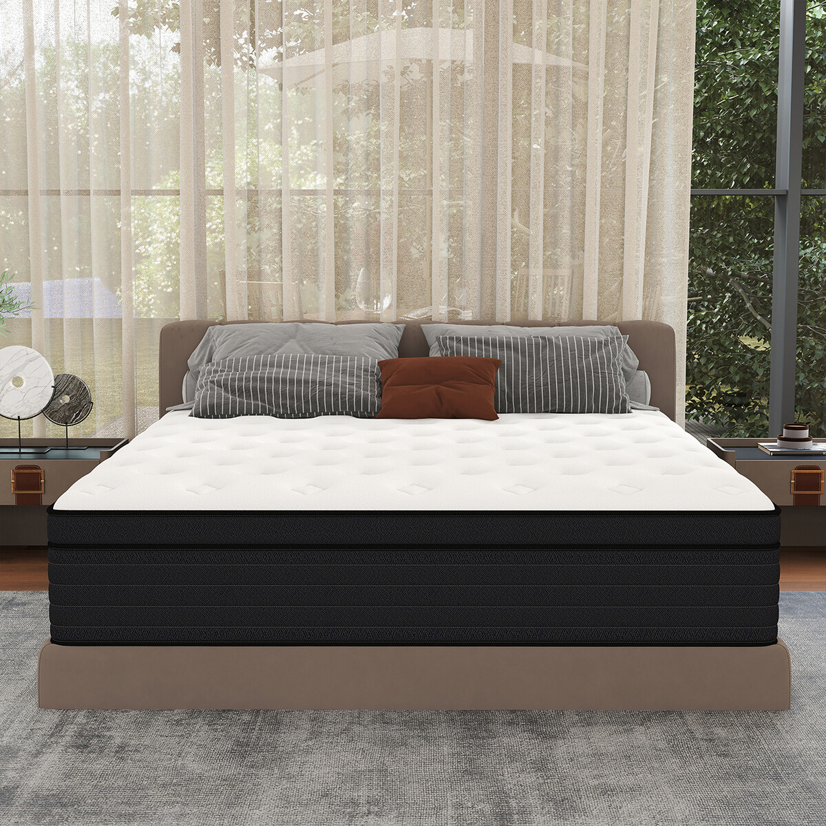 14/12/10 Inch Twin Full Queen King Mattress Memory Foam Spring Hybrid In A Box