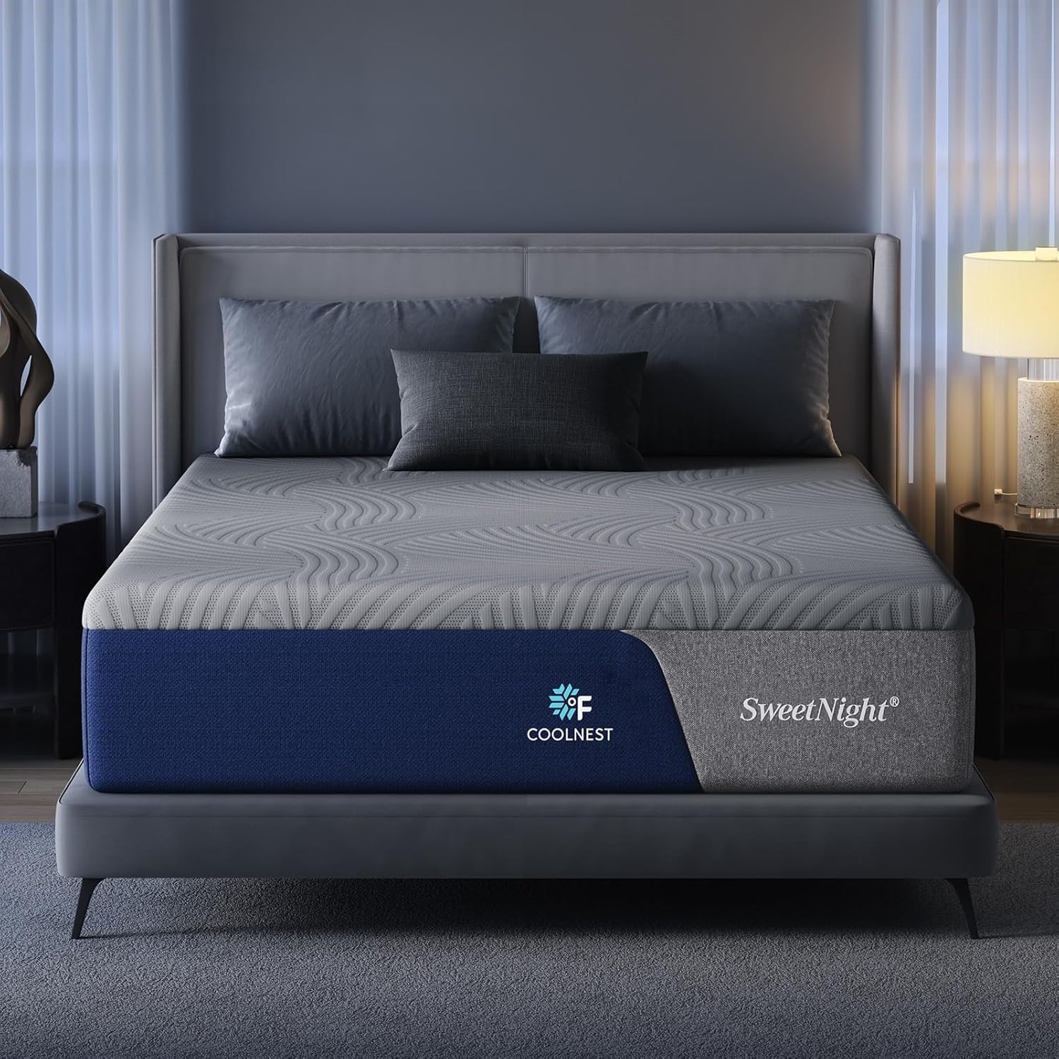 Coolnest 12″ Queen Memory Foam Mattress, Cooling & 5-Zone Support for Comfort