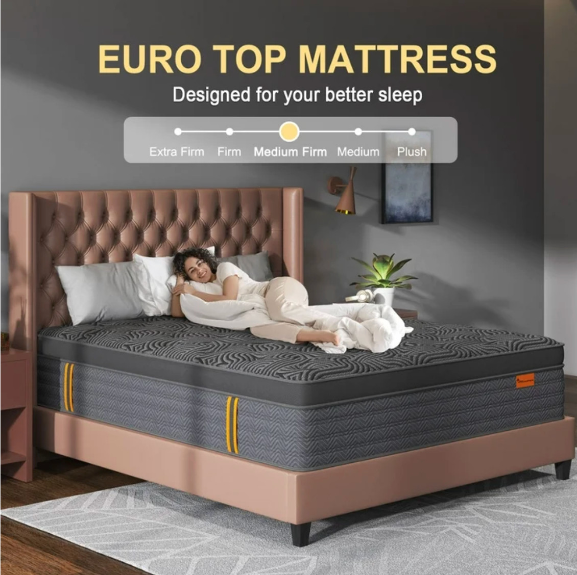 14″ Colchones Queen Size 14 Pulgadas Espuma Memory Foam Innerspring Mattress