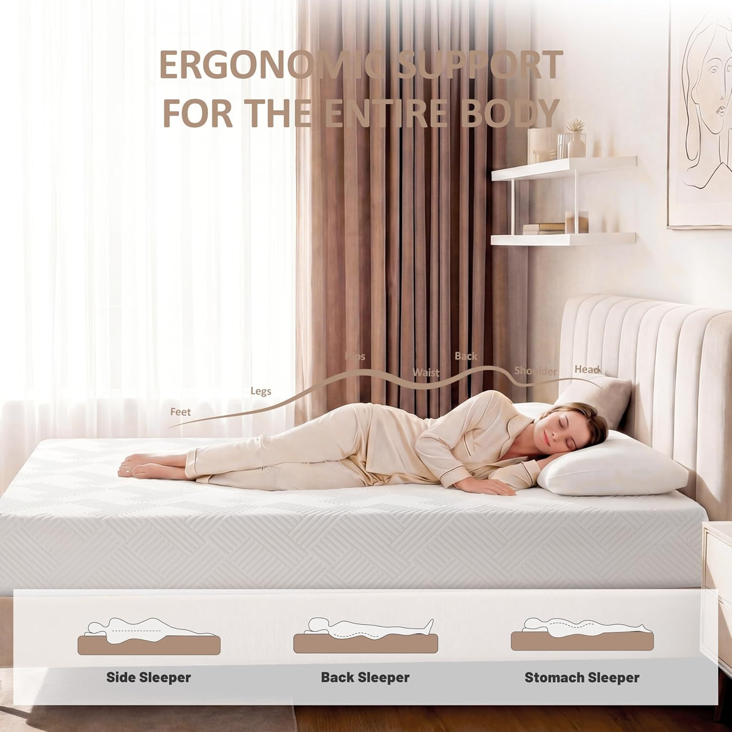 5 Inch Twin Size Memory Foam Mattress, Gel Cooling Bed Mattress with Breathable