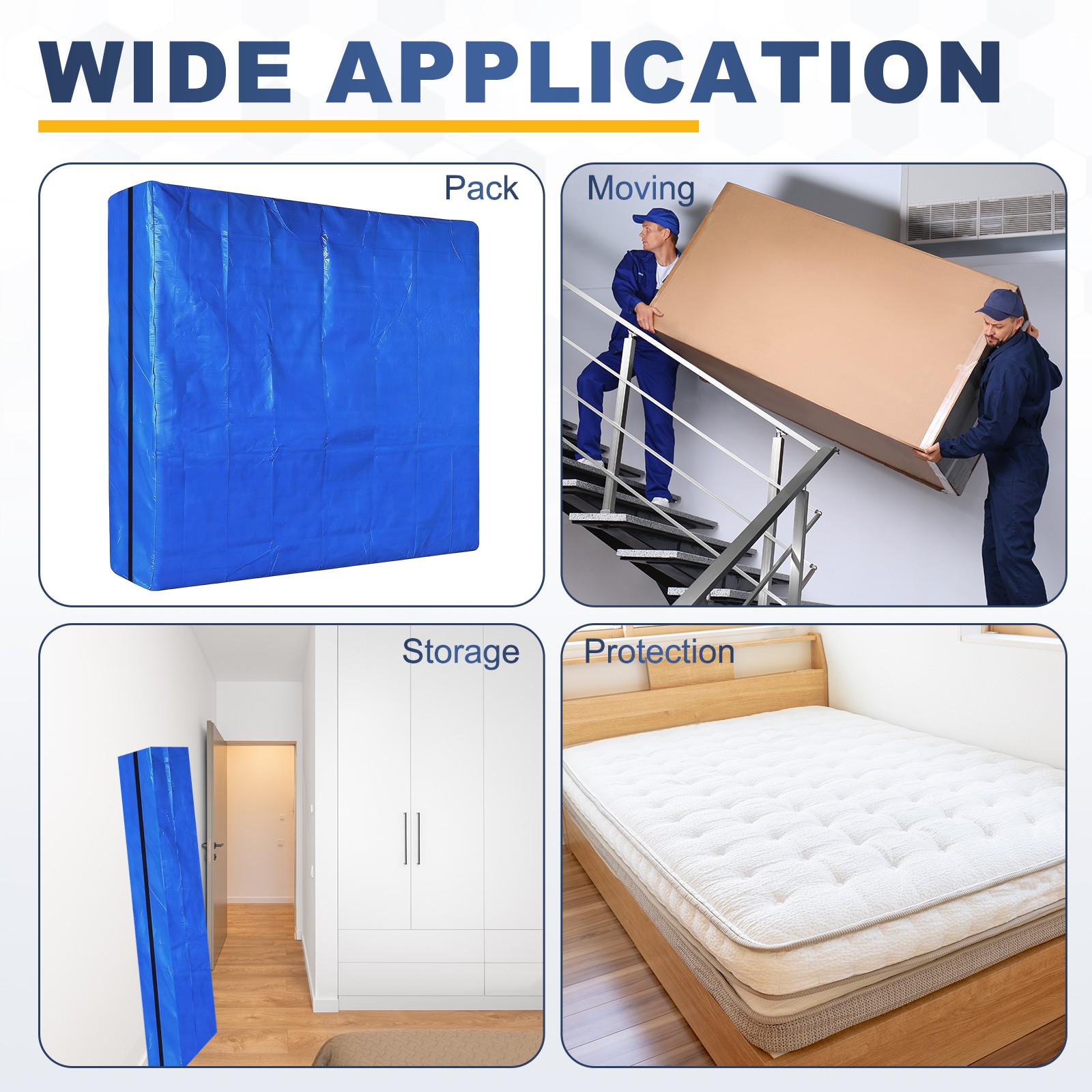 Mattress Bag for Moving and Storage, Twin Size Fit 78.7″x47.2″x11.8″, Orange