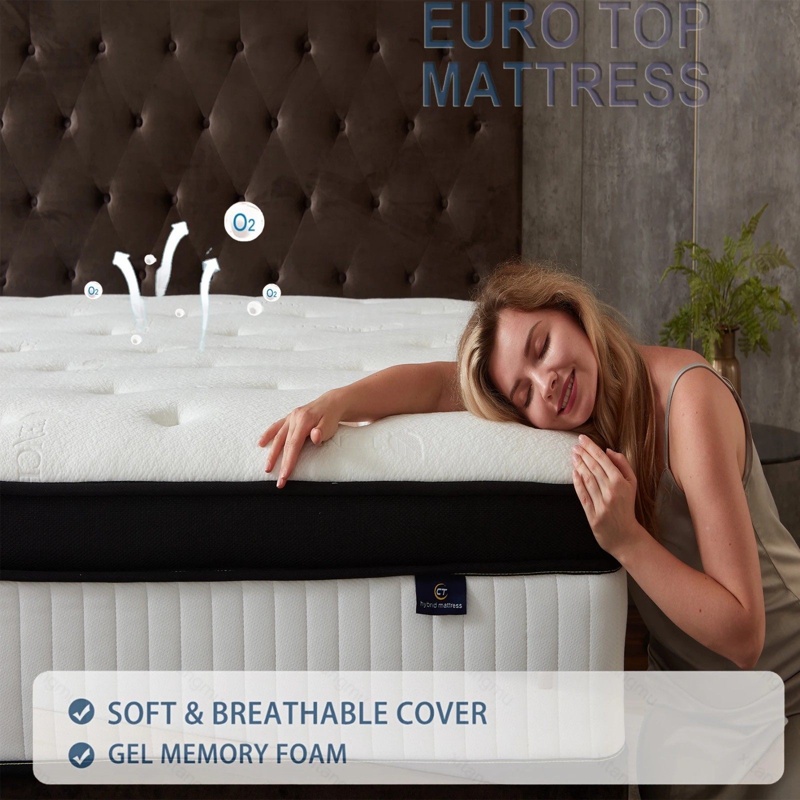 12 14 Inch Queen Hybrid Mattress Pocket Spring Cooling Gel Foam Medium Firm Grey
