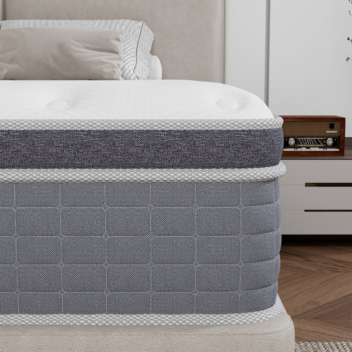 12 Inch Queen Size Mattress In a Box Gel Memory Foam Pocket Spring Medium Firm