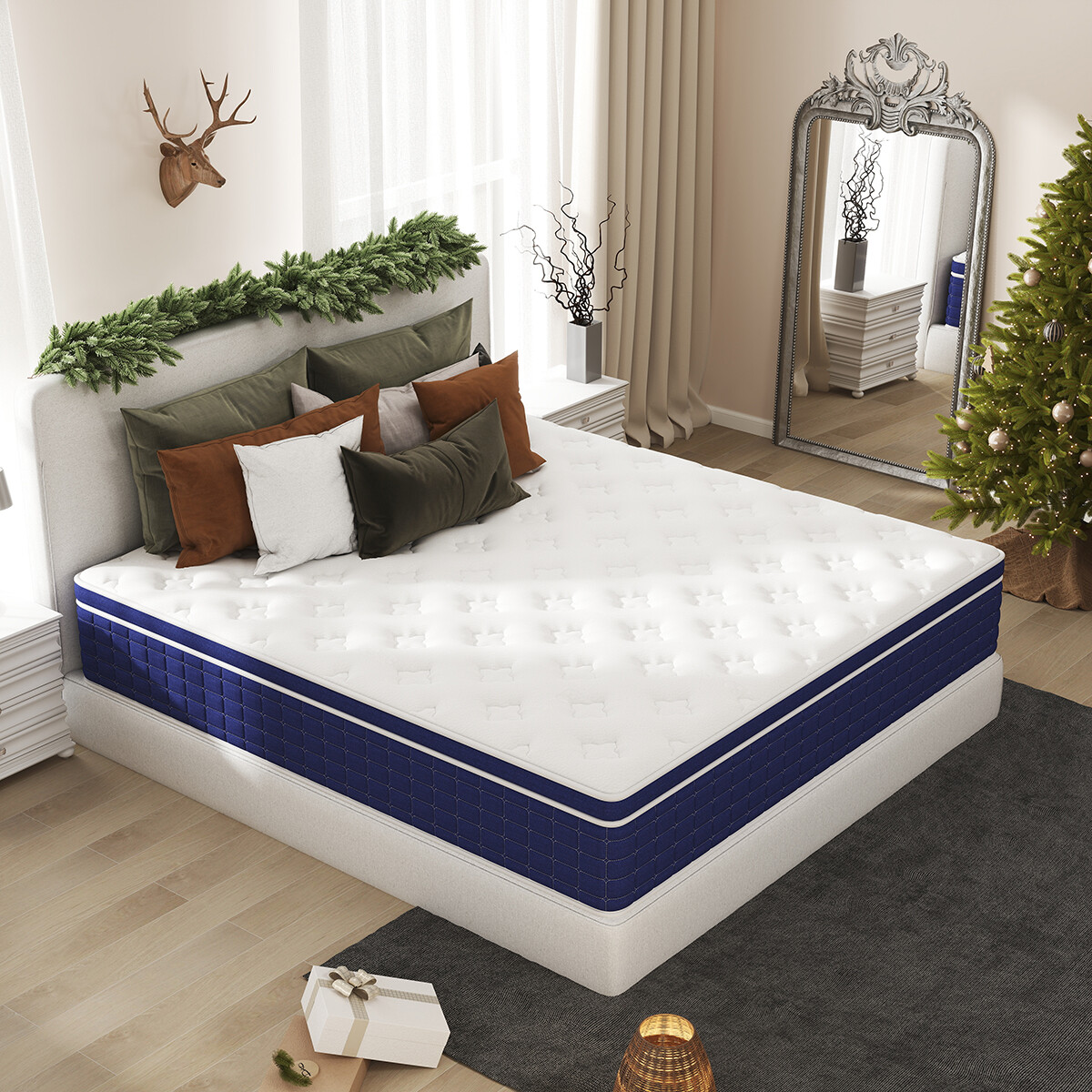 12″ 14″ Twin Full Queen King Size Mattress Hybrid Innerspring Foam Bed in a Box