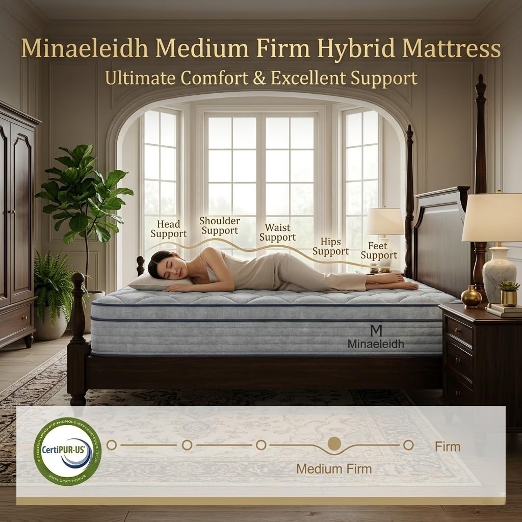 Twin Size Mattress, 10 Inch Twin Hybrid Mattress Bed in A Box, Soft Plush Fee…