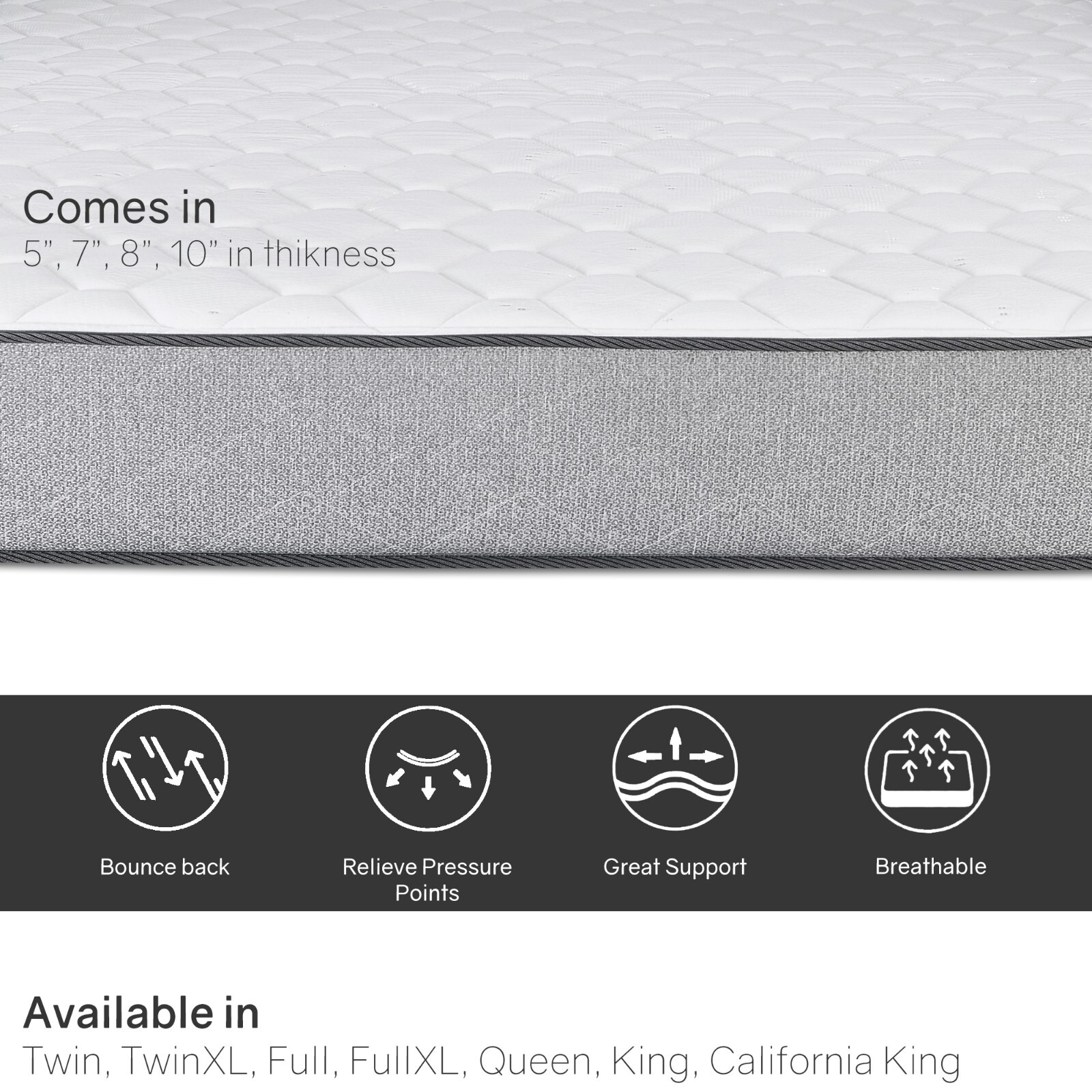 Continental Sleep Medium Firm Tight Top Foam Mattress