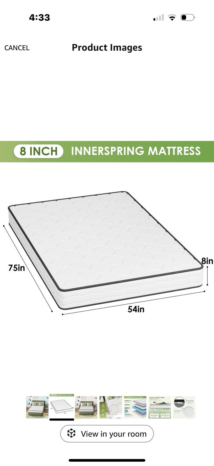 8 Inch Mattress Medium Firm Spring Mattress Cool Sleep Pressure Relief Full S…