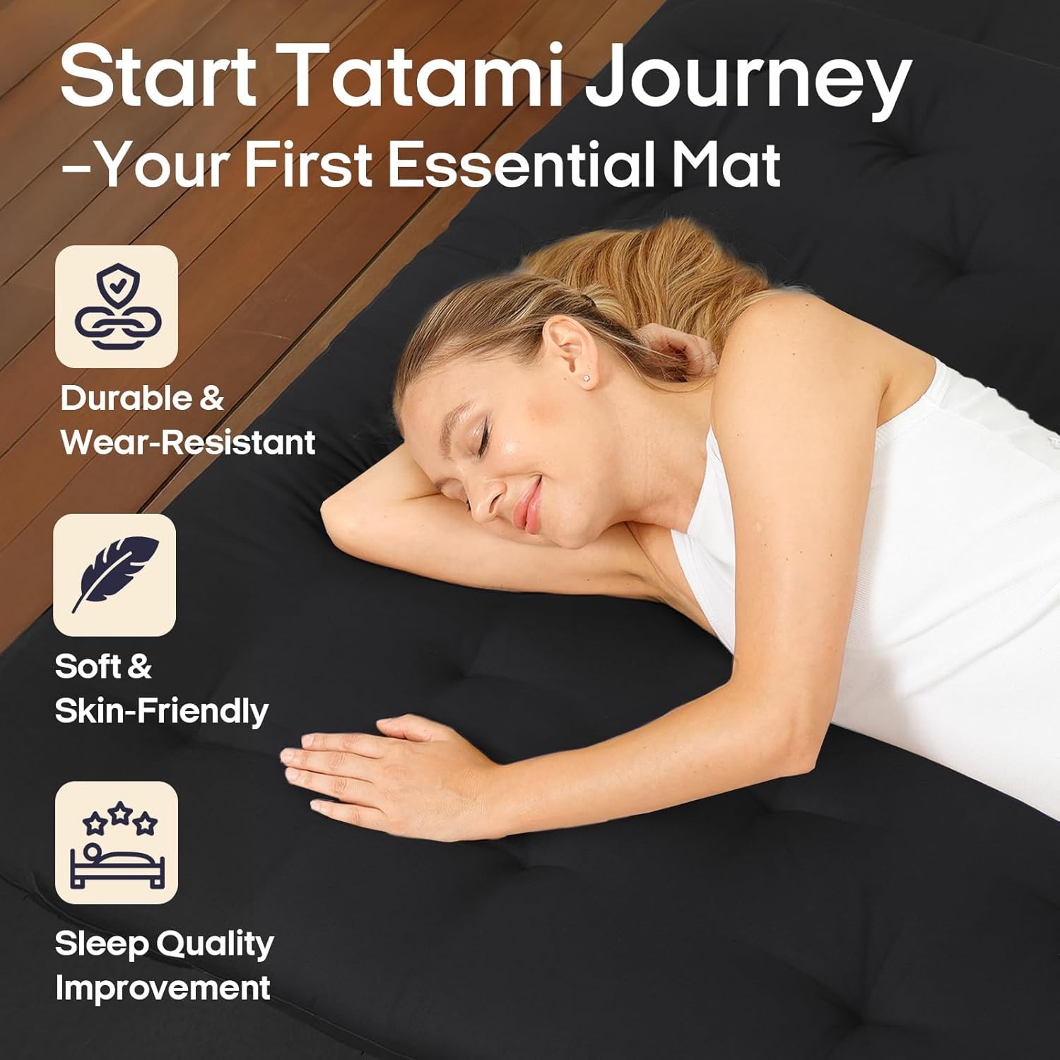 Water Resistant Japanese Futon Mattress Full Size 75″x54″ 2.5 Inch Thick