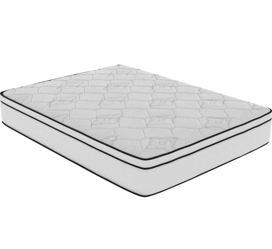 Spring Cream White Luxury Hybrid Mattress, Euro-Top | Cooling Gel Memory Foam