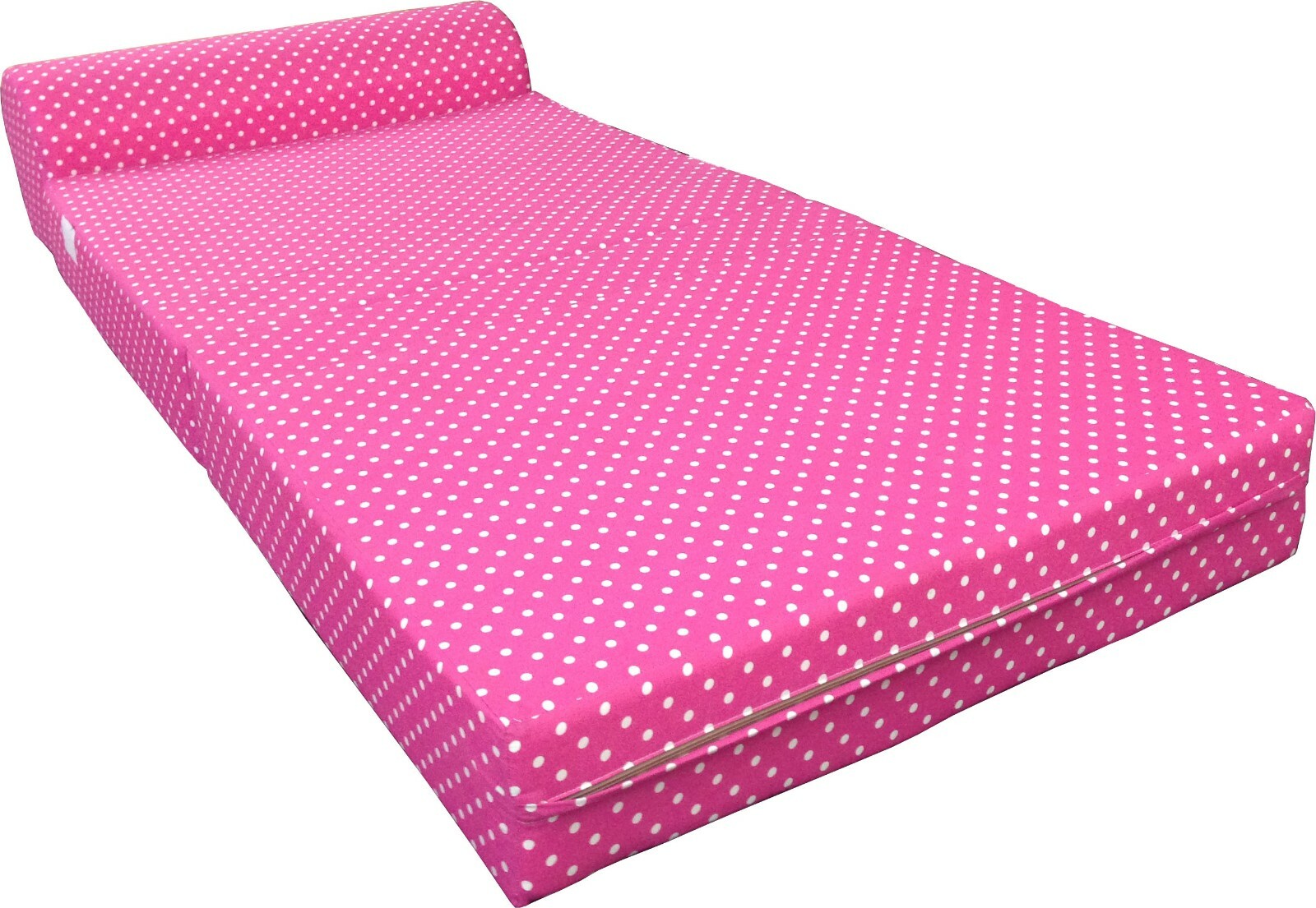 Portable Flip Sleeper Chair Folding Foam Bed, Sofa Couch 6x32x70 Polka Dots Pink
