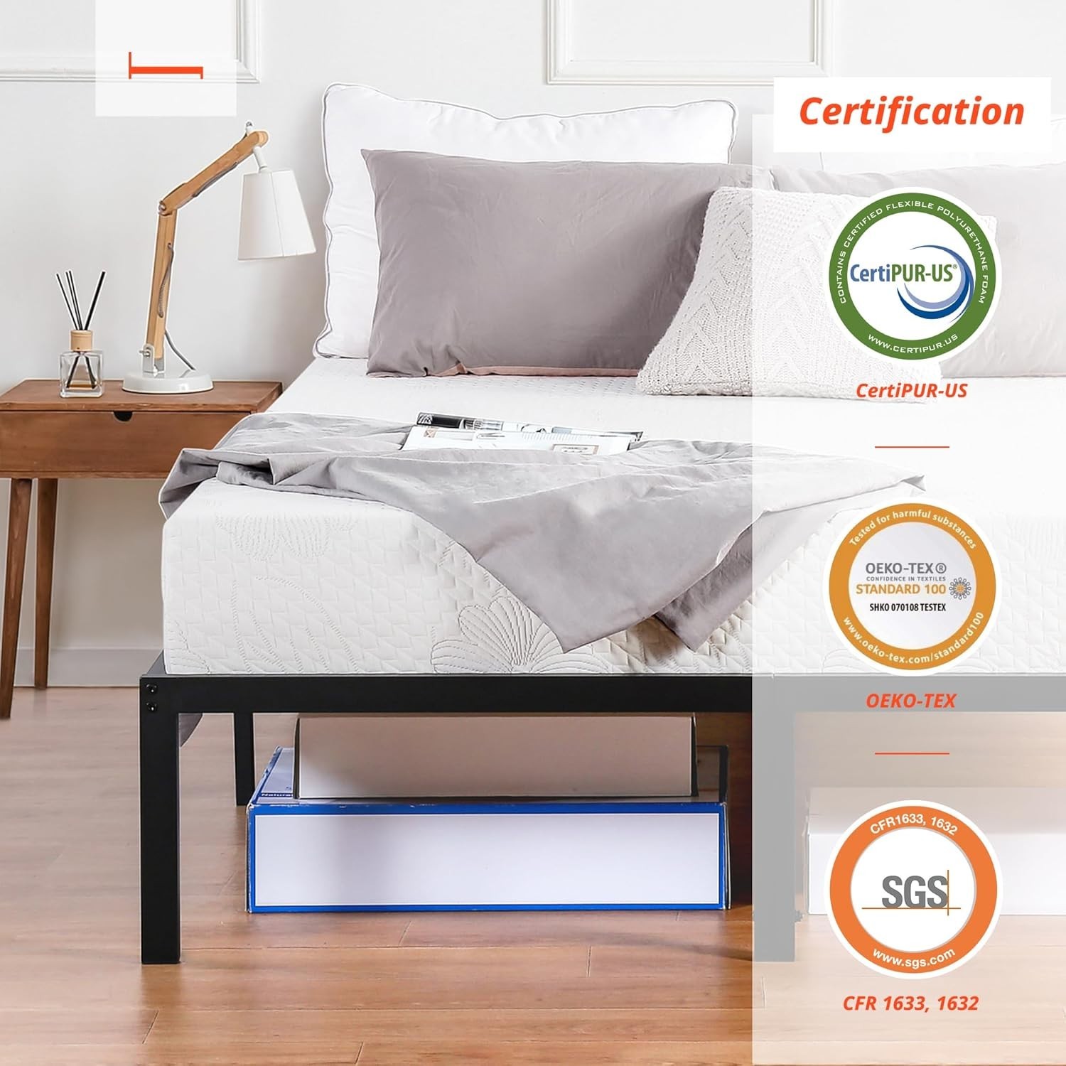 PrimaSleep Queen Mattress, 6 Inch Gel Memory Foam Mattress,Gel Memory Foam 80×60